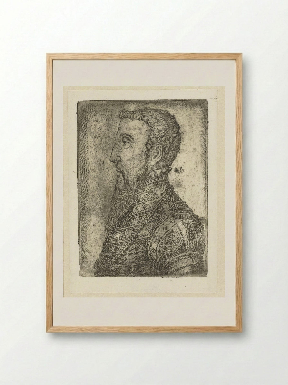 Portrait of Henry II of France - Jan Cornelisz Vermeyen - Framed Print Wood