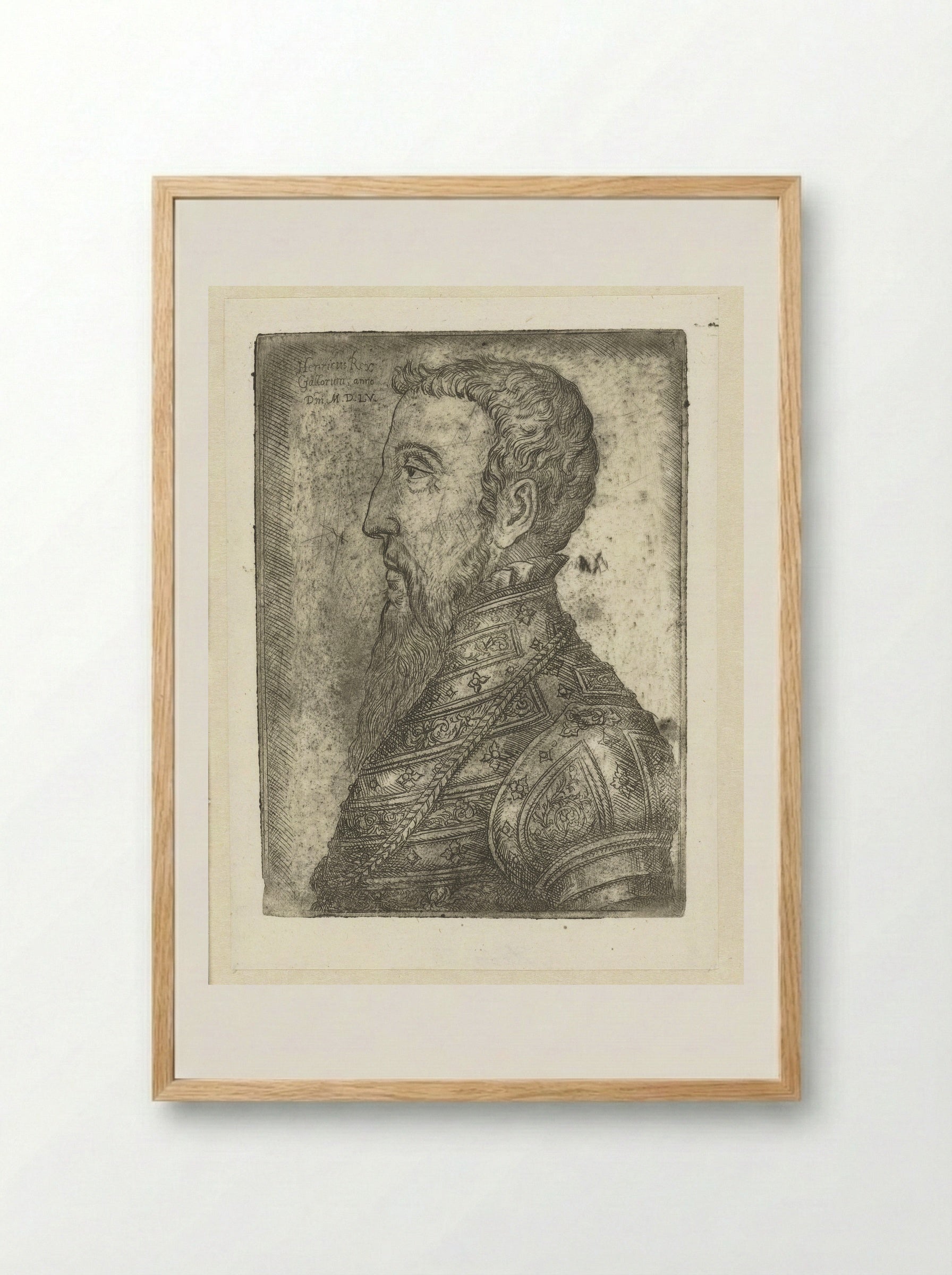 Portrait of Henry II of France - Jan Cornelisz Vermeyen - Framed Print Wood
