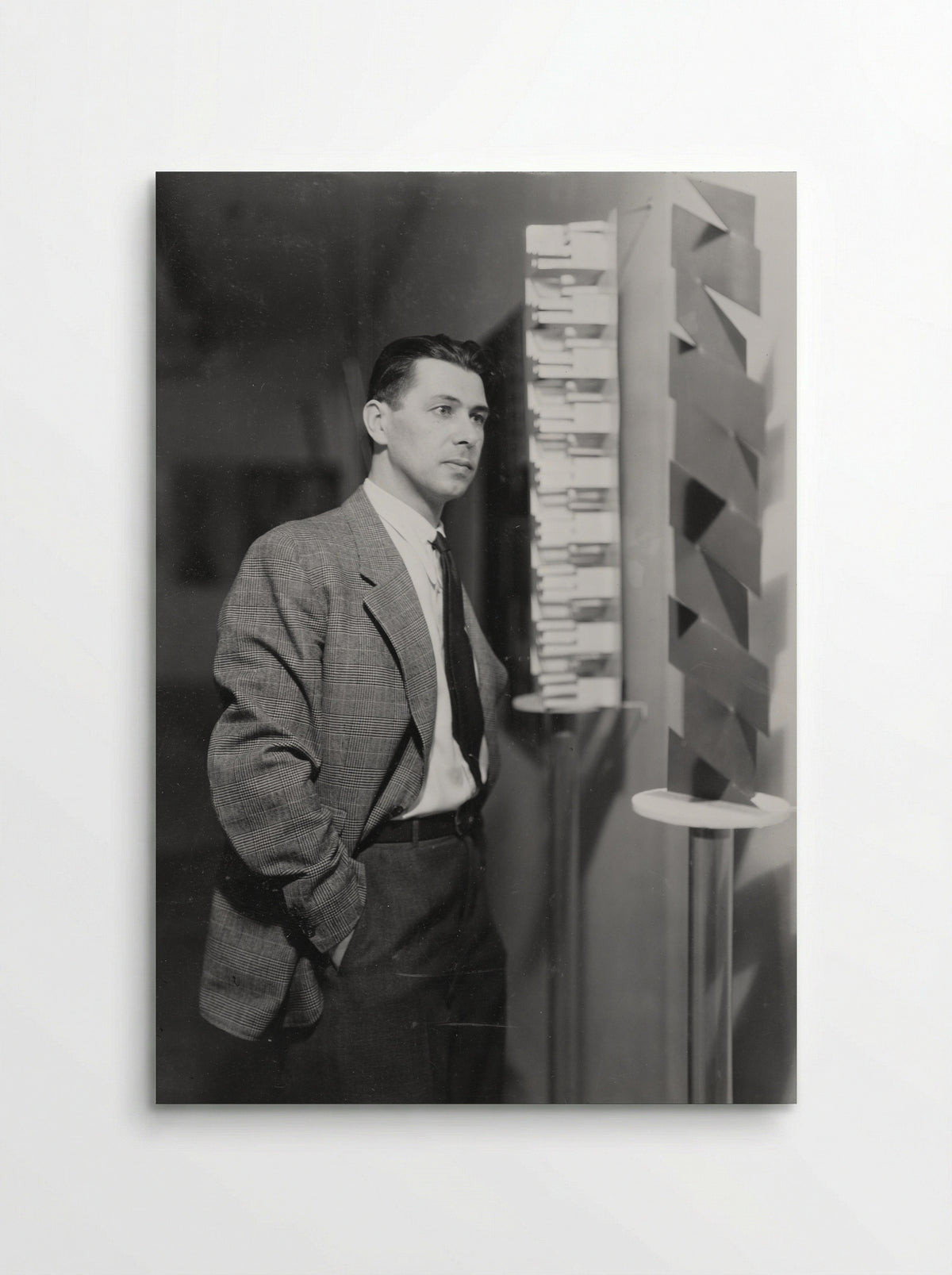 Portrait of Herbert Bayer with Sculpture - Herbert Bayer - Poster