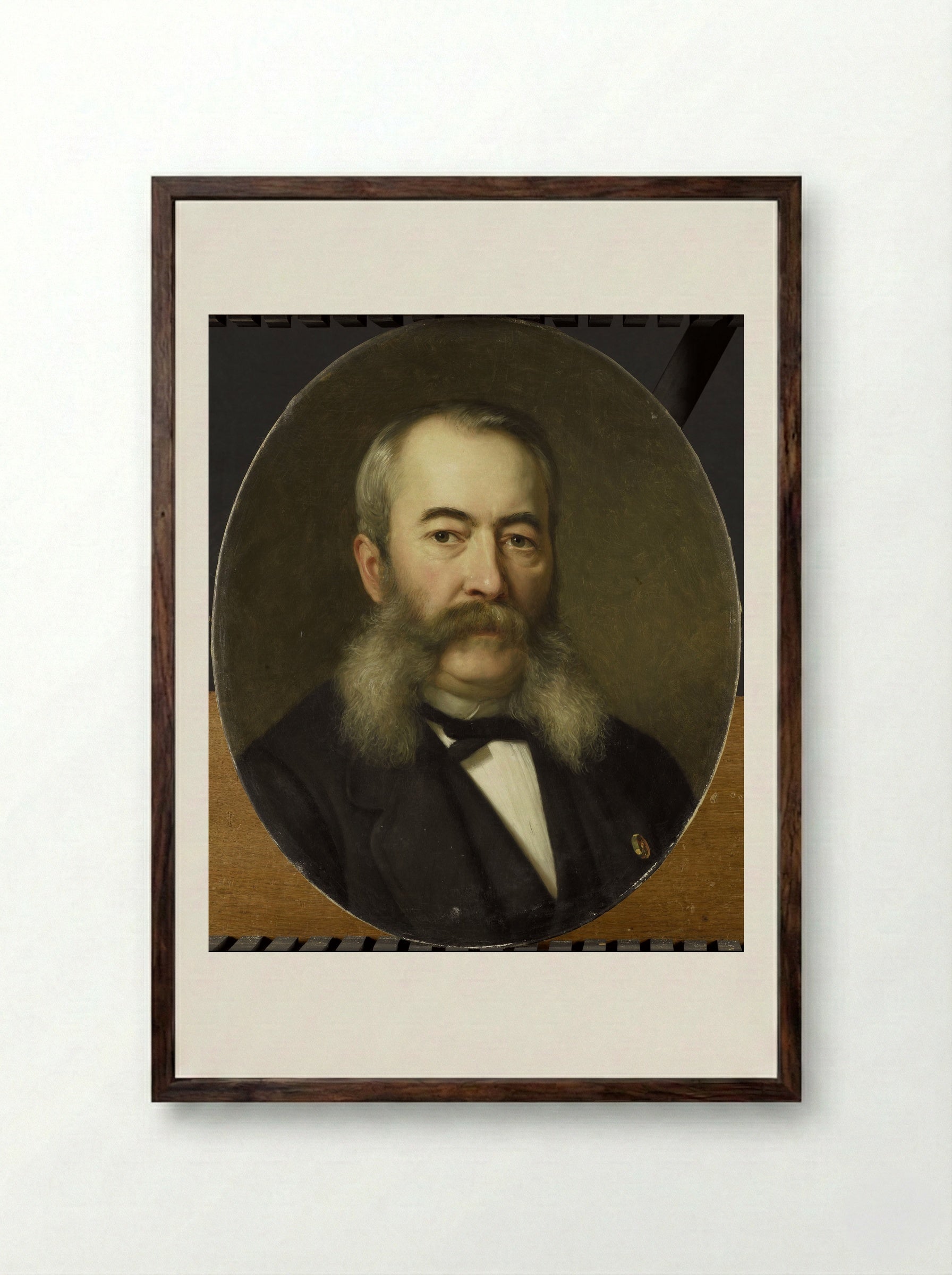 Portrait of Herman Frederik Carel ten Kate - Johan Heinrich Neuman - Framed Print Dark Wood