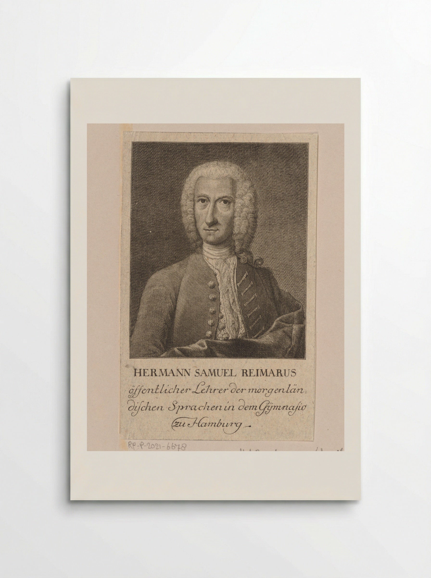 Portrait of Hermann Samuel Reimarus - Christian Fritzsch - Poster
