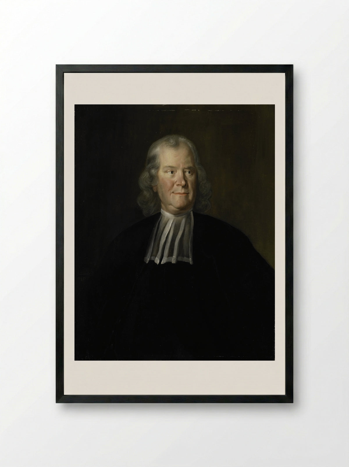 Portrait of Hermanus Boerhaave - Cornelis Troost - Framed Print Black