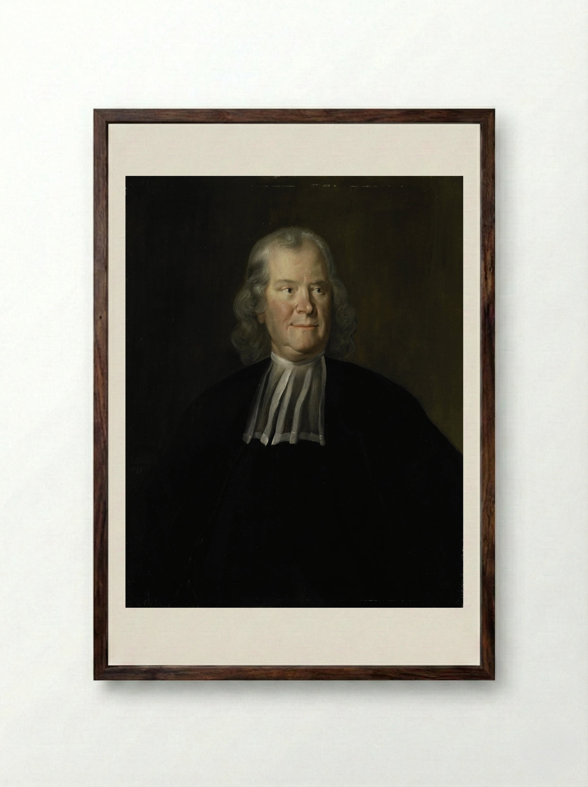 Portrait of Hermanus Boerhaave - Cornelis Troost - Framed Print Dark Wood