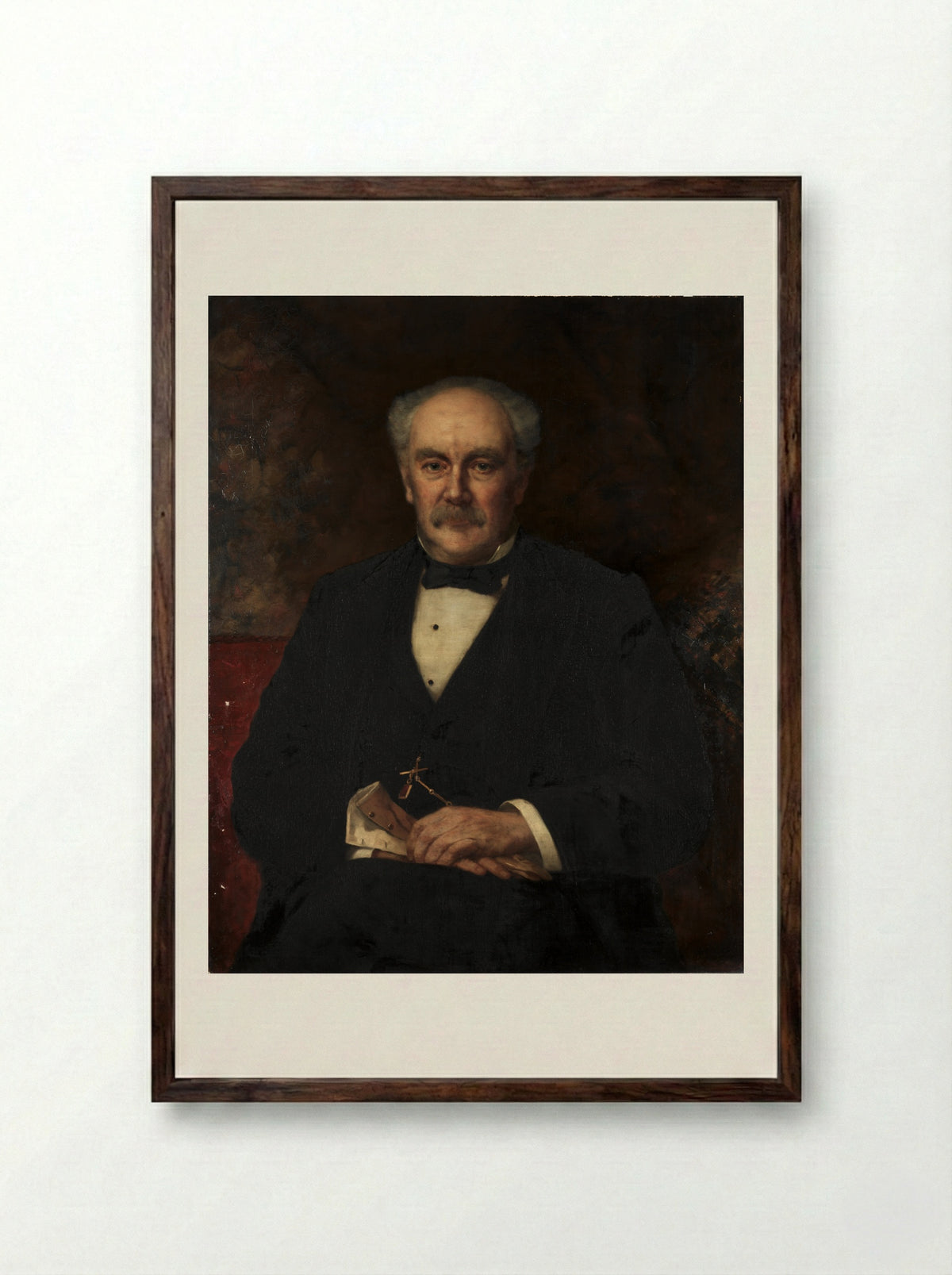 Portrait of Hinman B. Hurlbut - John Harrison Witt - Framed Print Dark Wood