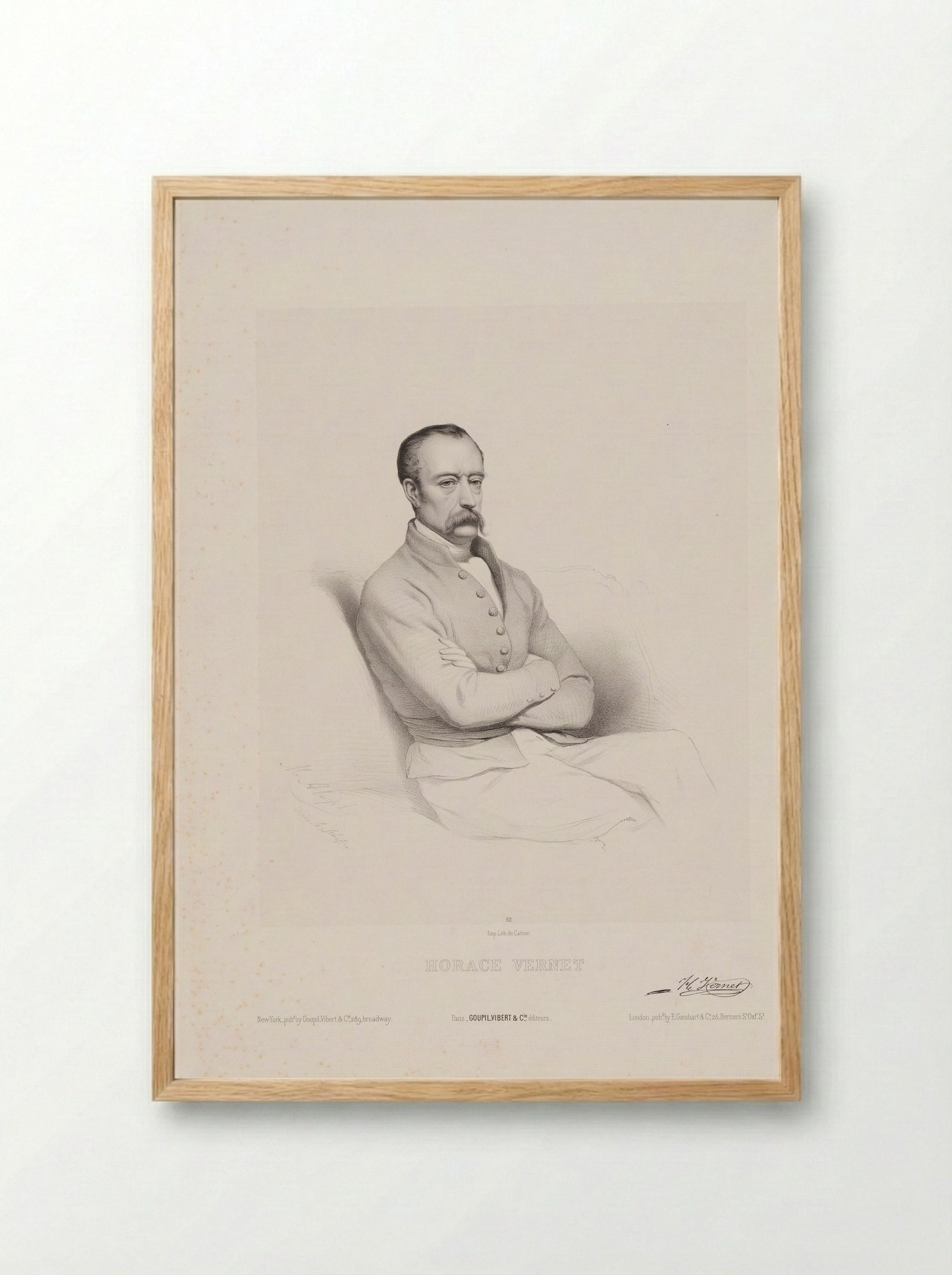 Portrait of Horace Vernet - Horace Vernet - Framed Print Wood