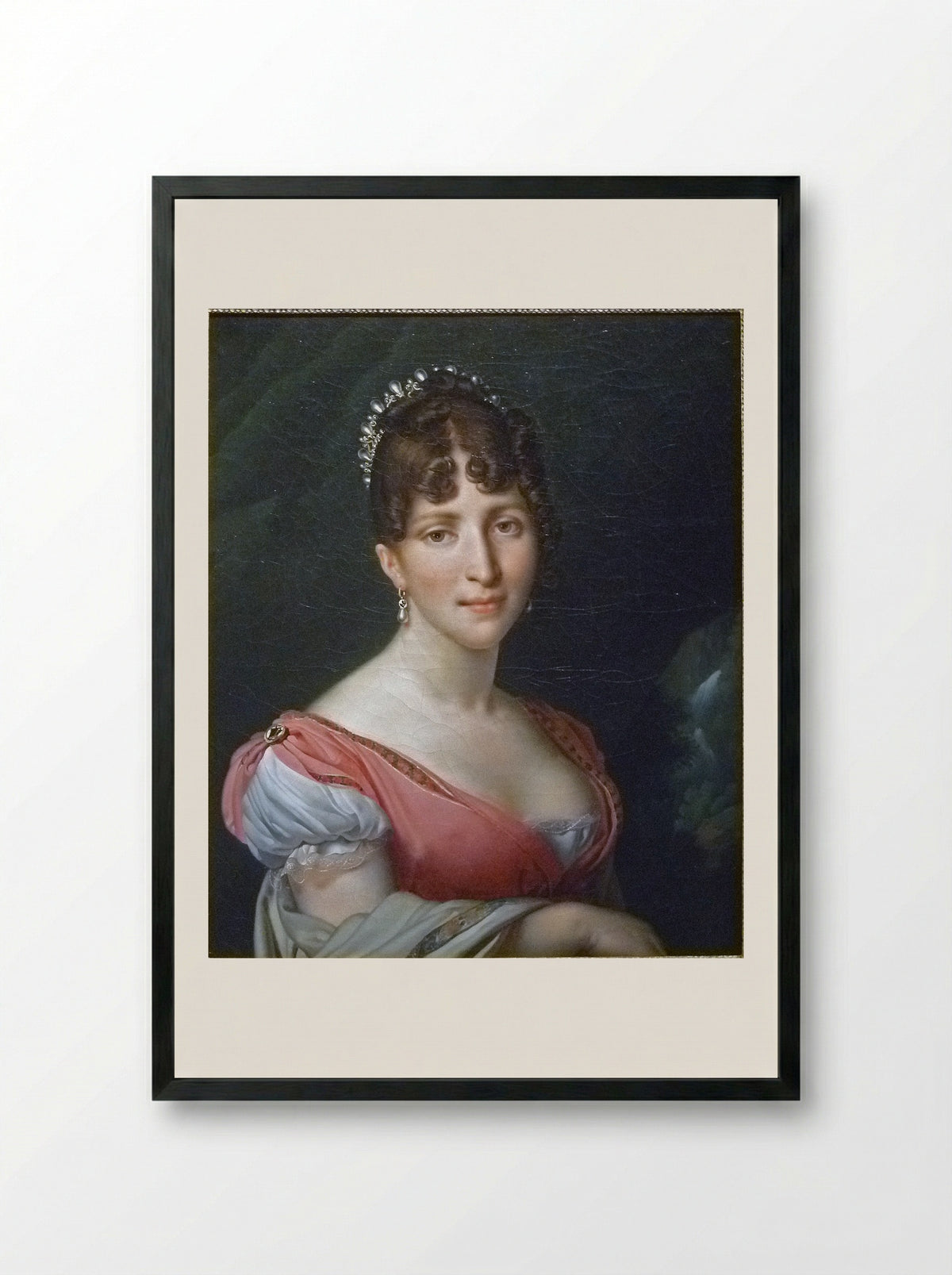 Portrait of Hortense de Beauharnais - Anne-Louis Girodet-Trioson - Framed Print Black