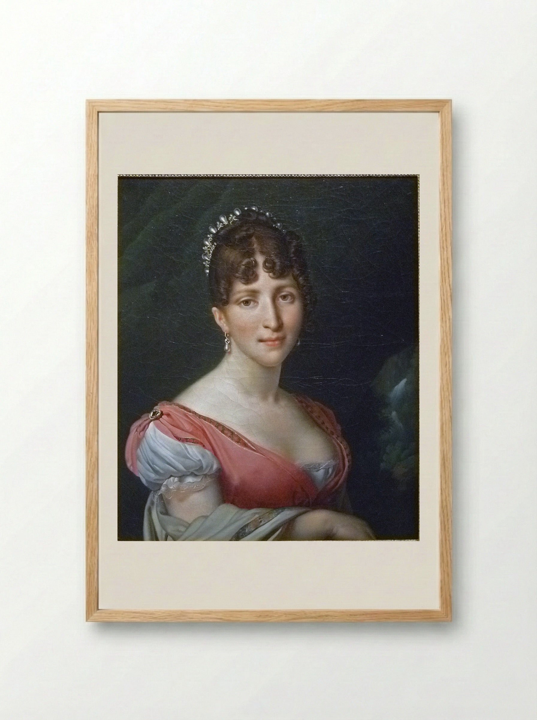 Portrait of Hortense de Beauharnais - Anne-Louis Girodet-Trioson - Framed Print Wood