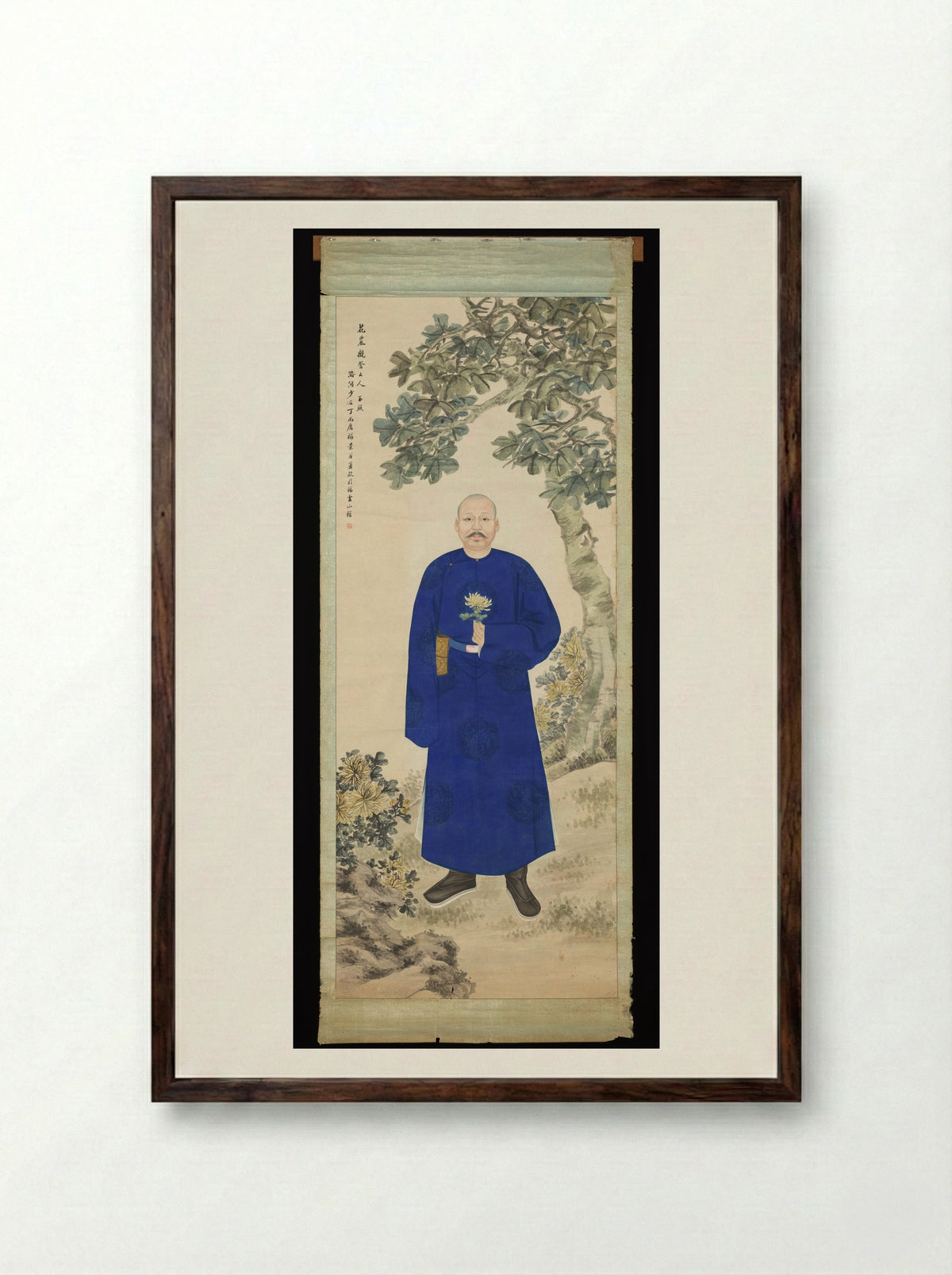 Portrait of Huang Jianyuan - Ding Shangyong - Framed Print Dark Wood