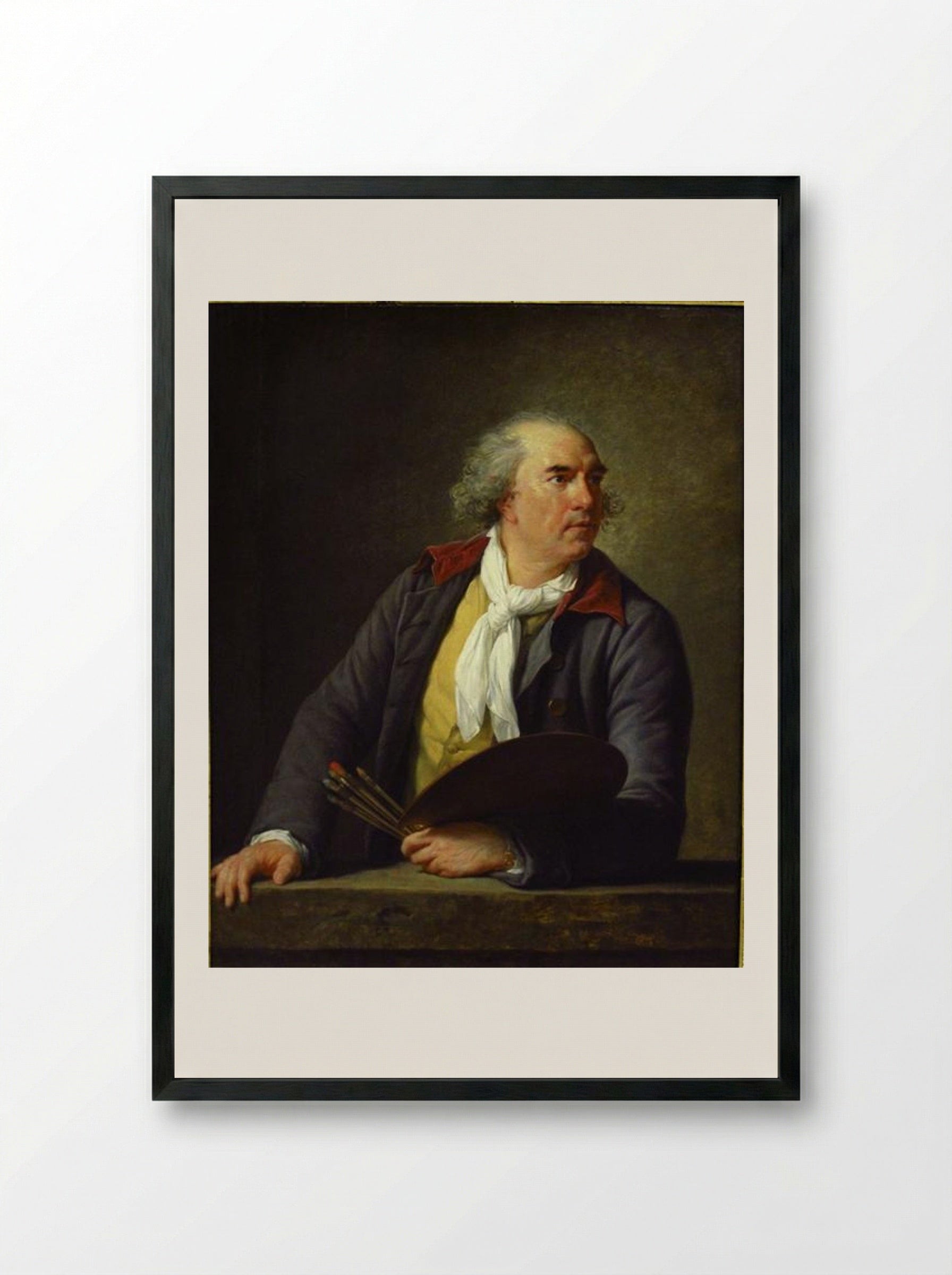 Portrait of Hubert Robert - Louise Elisabeth Vigée Le Brun - Framed Print Black