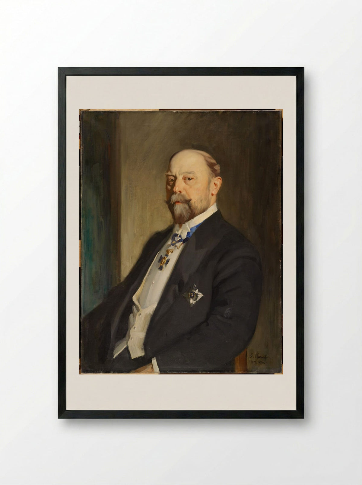 Portrait of Hugo Reisinger - Arthur Kampf - Framed Print Black