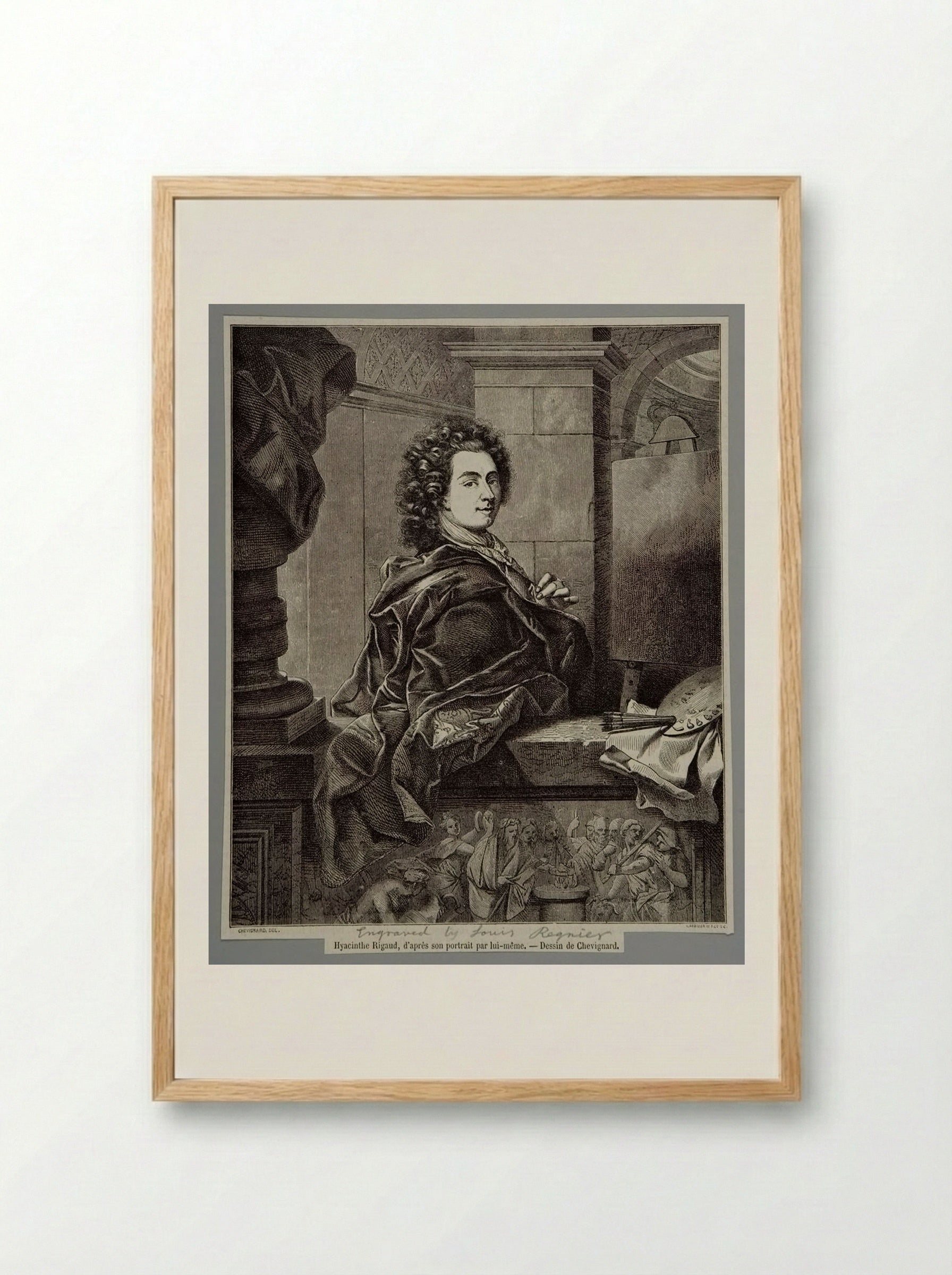 Portrait of Hyacinthe Rigaud - Isidore Désiré Regnier - Framed Print Wood