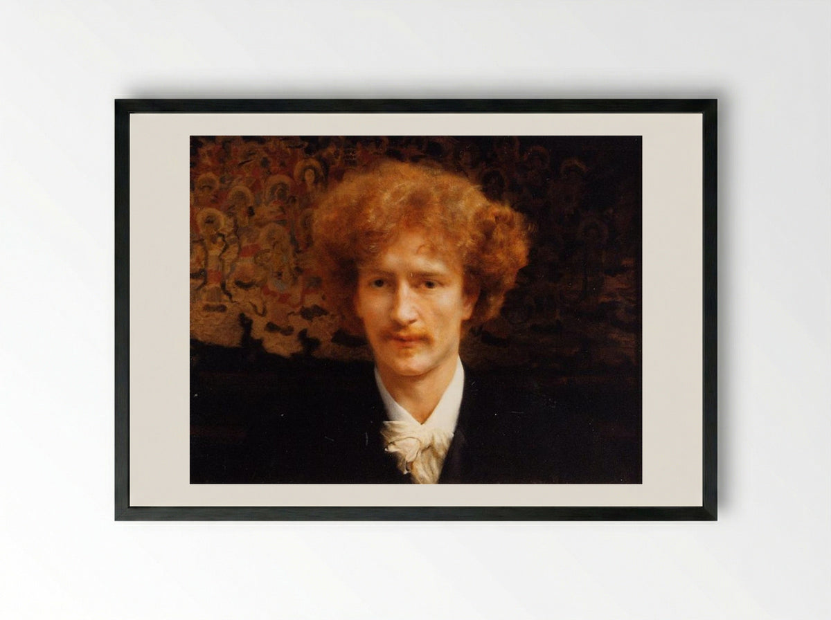 Portrait of Ignacy Jan Paderewski - Sir Lawrence Alma-Tadema - Framed Print Black