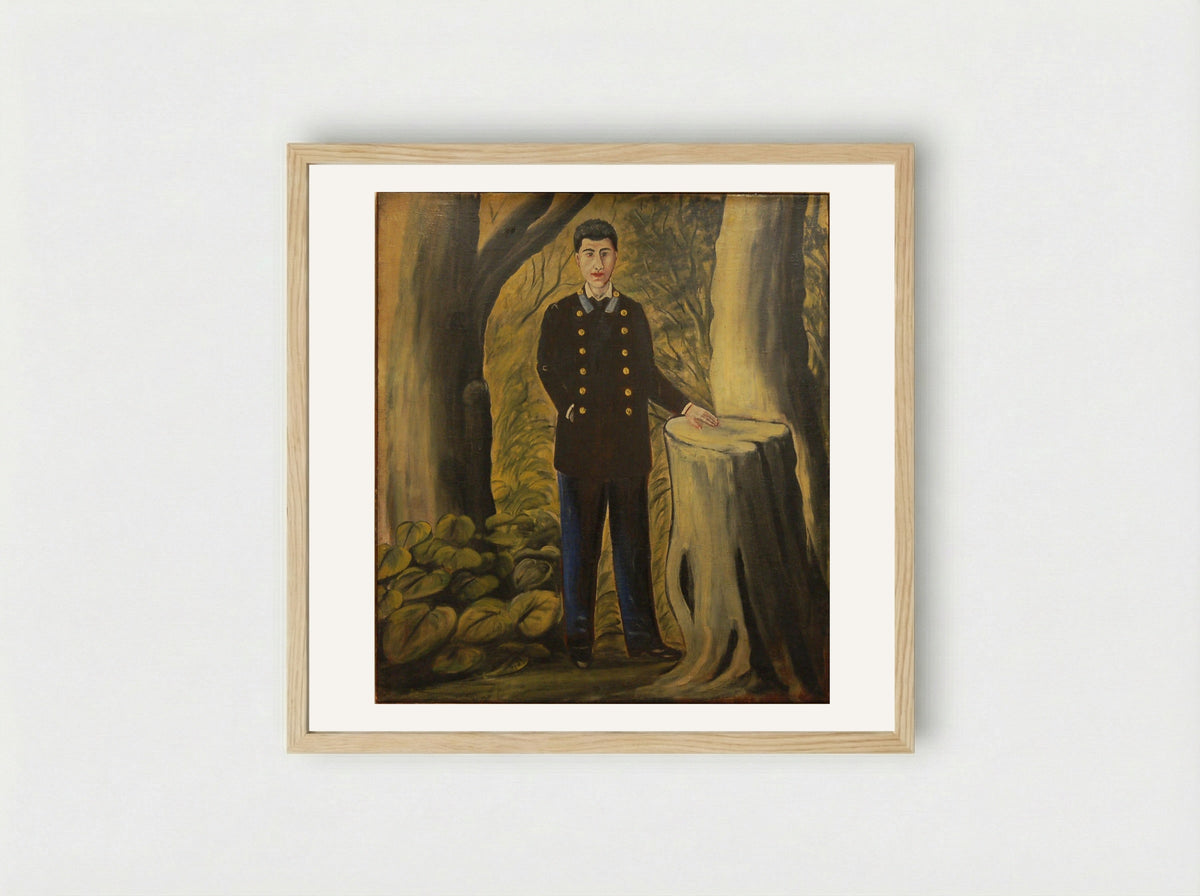 Portrait of Ilya Zdanevich - Niko Pirosmani - Framed Print Wood
