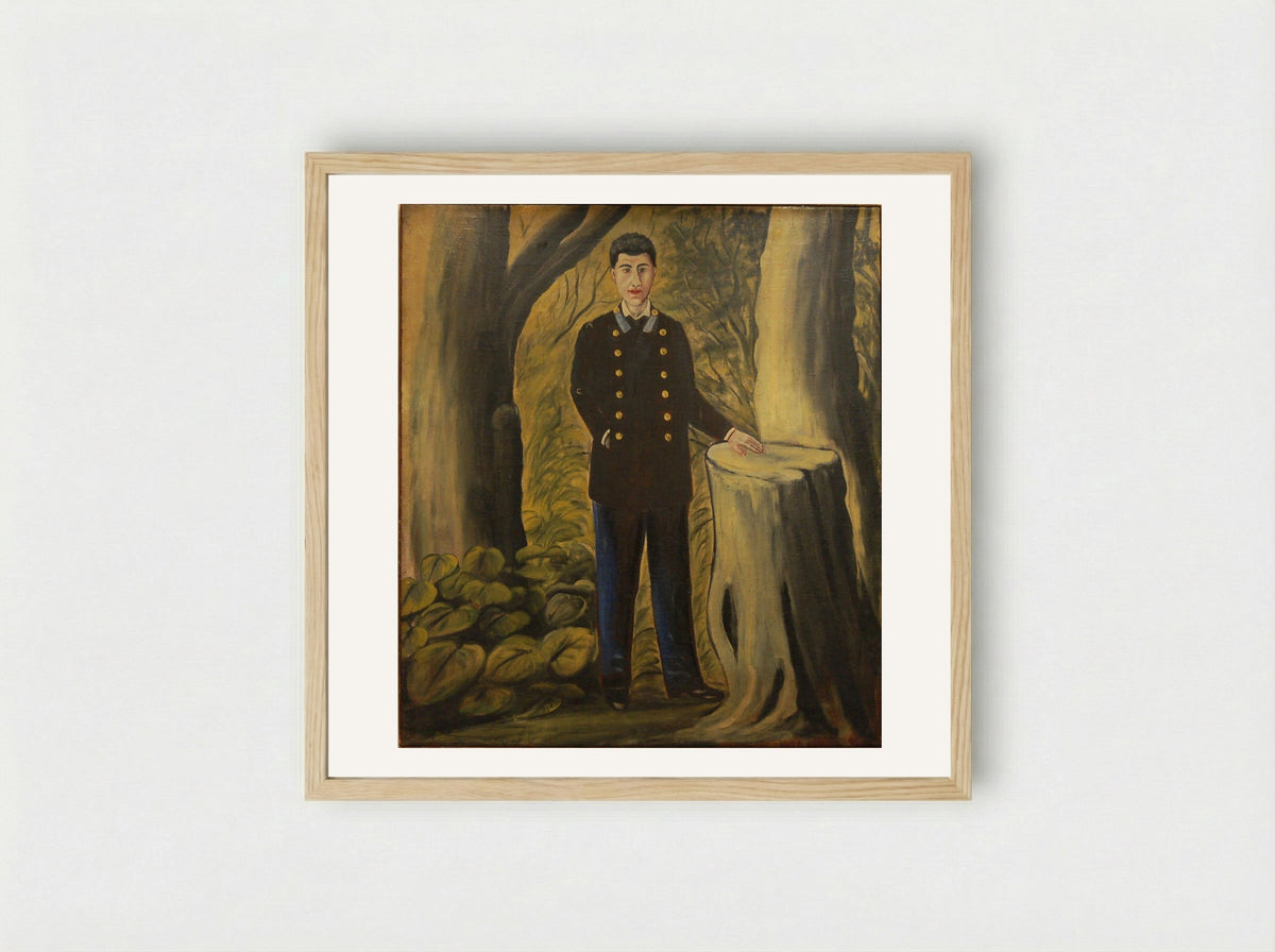 Portrait of Ilya Zdanevich - Niko Pirosmani - Framed Print Wood
