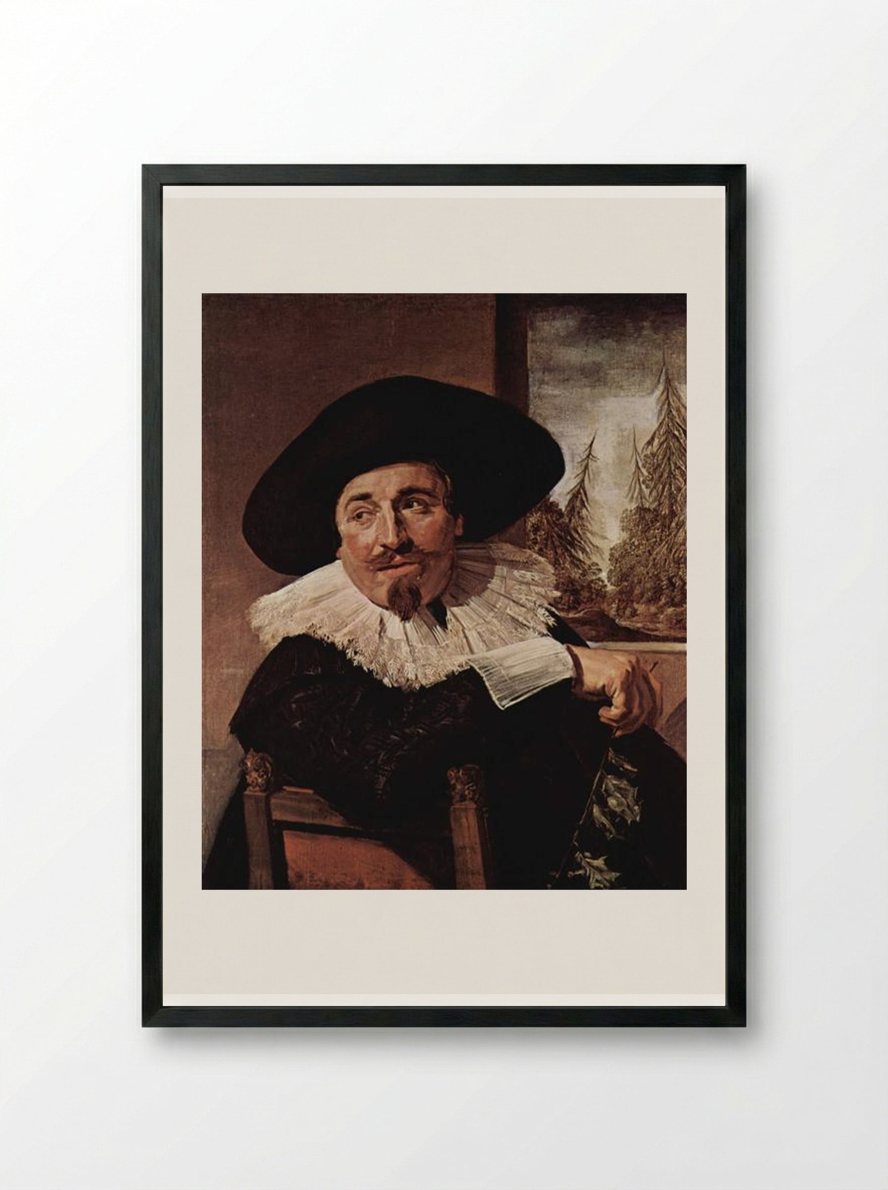 Portrait of Isaak Abrahamsz Massa - Frans Hals - Framed Print Black