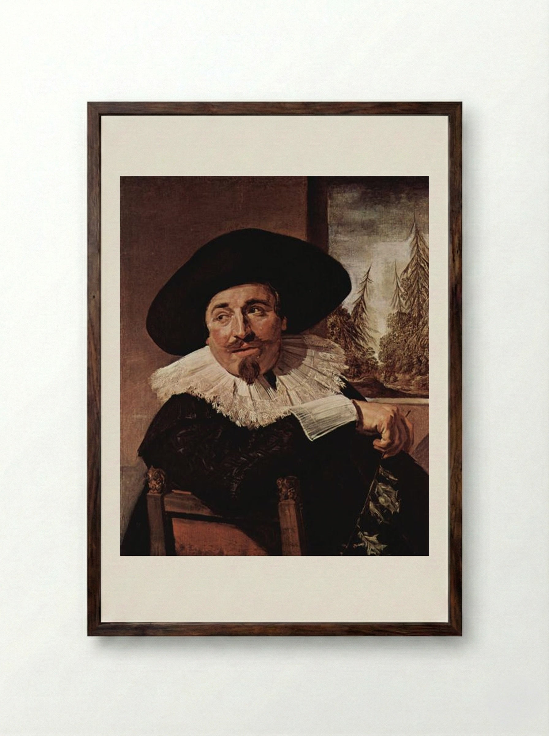 Portrait of Isaak Abrahamsz Massa - Frans Hals - Framed Print Dark Wood