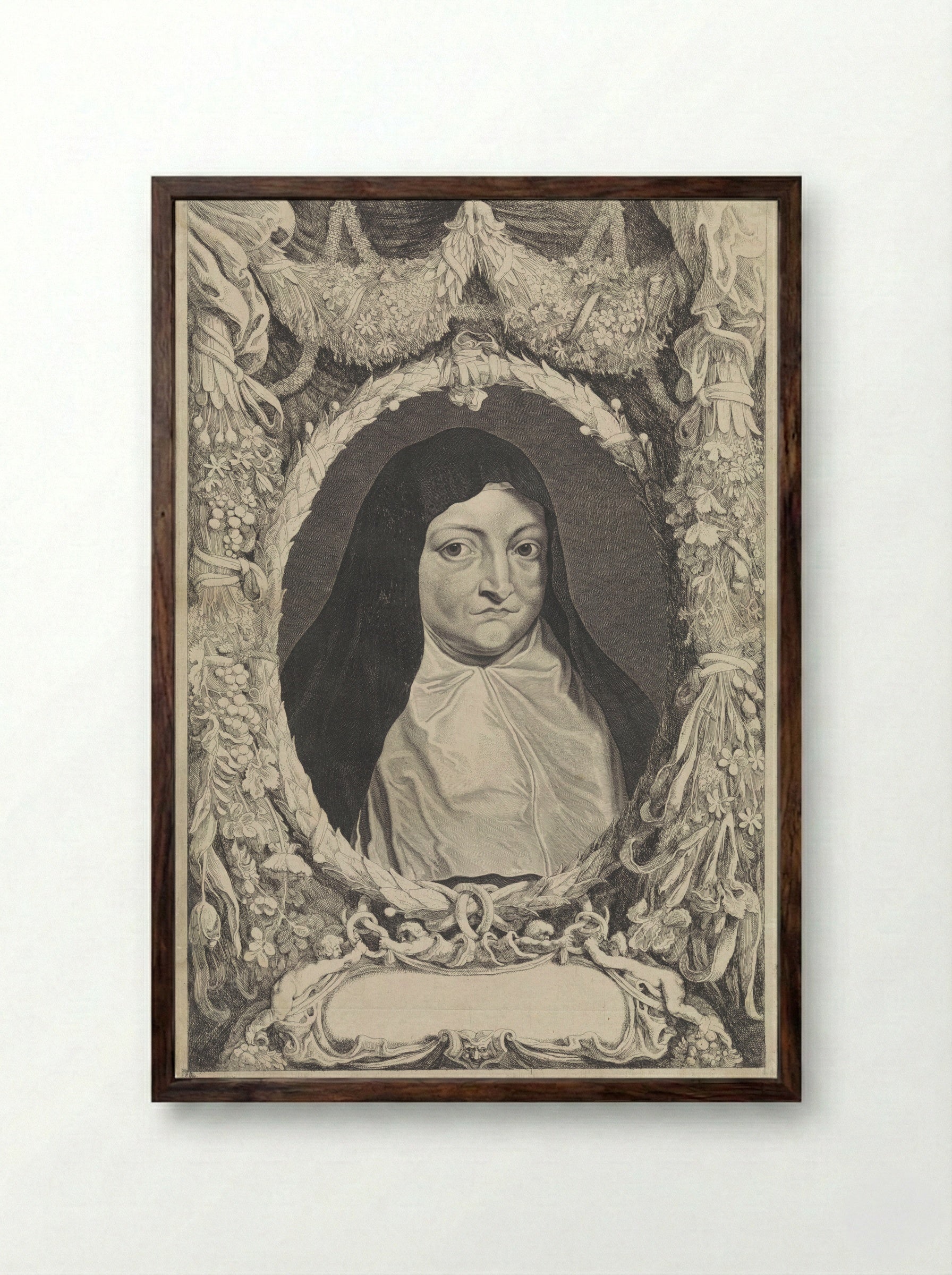 Portrait of Isabella Clara Eugenia, Infanta of Spain - Pieter van Sompel - Framed Print Dark Wood