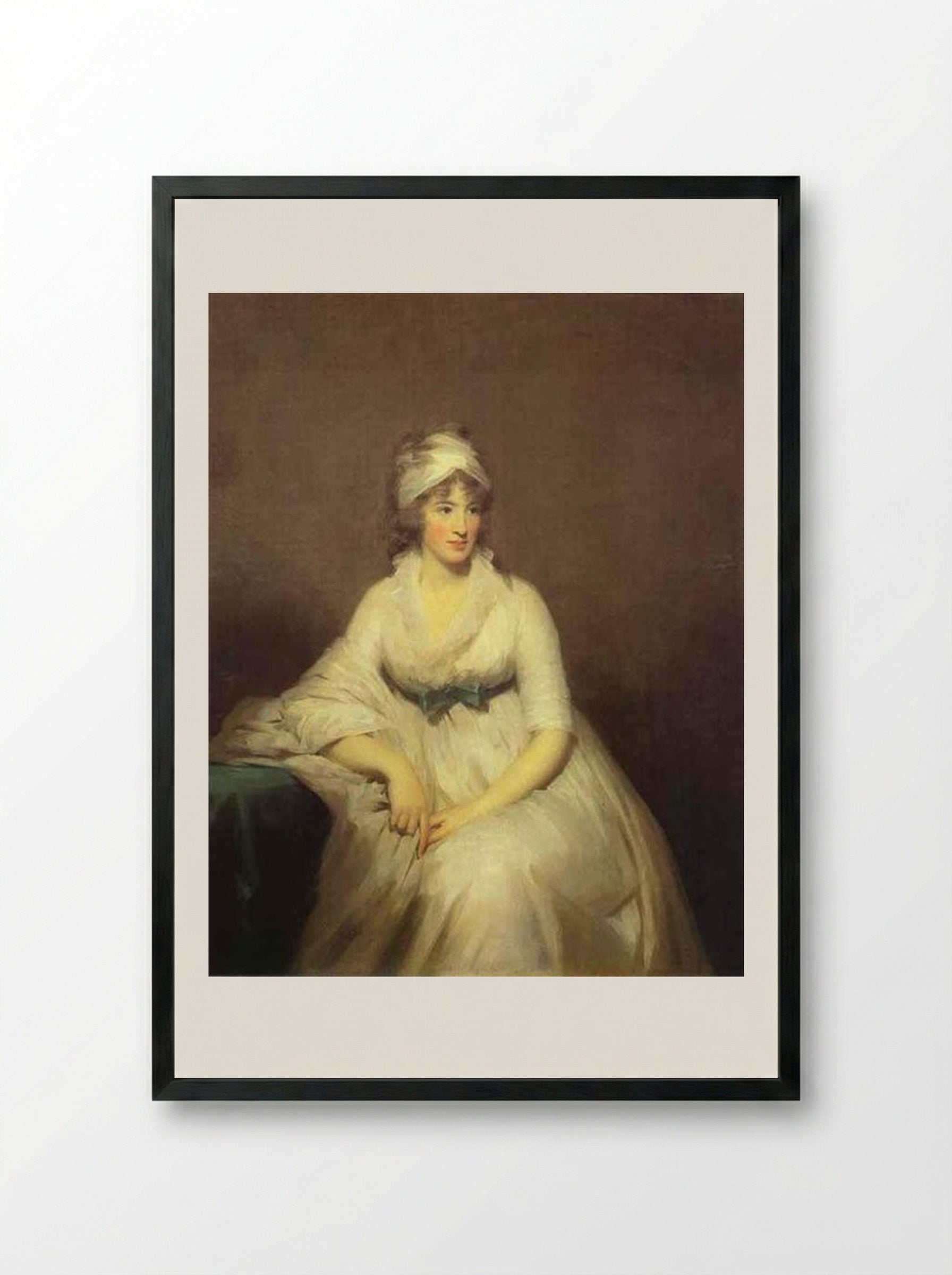 Portrait of Isabella McLeod, Mrs. James Gregory - Henry Raeburn - Framed Print Black