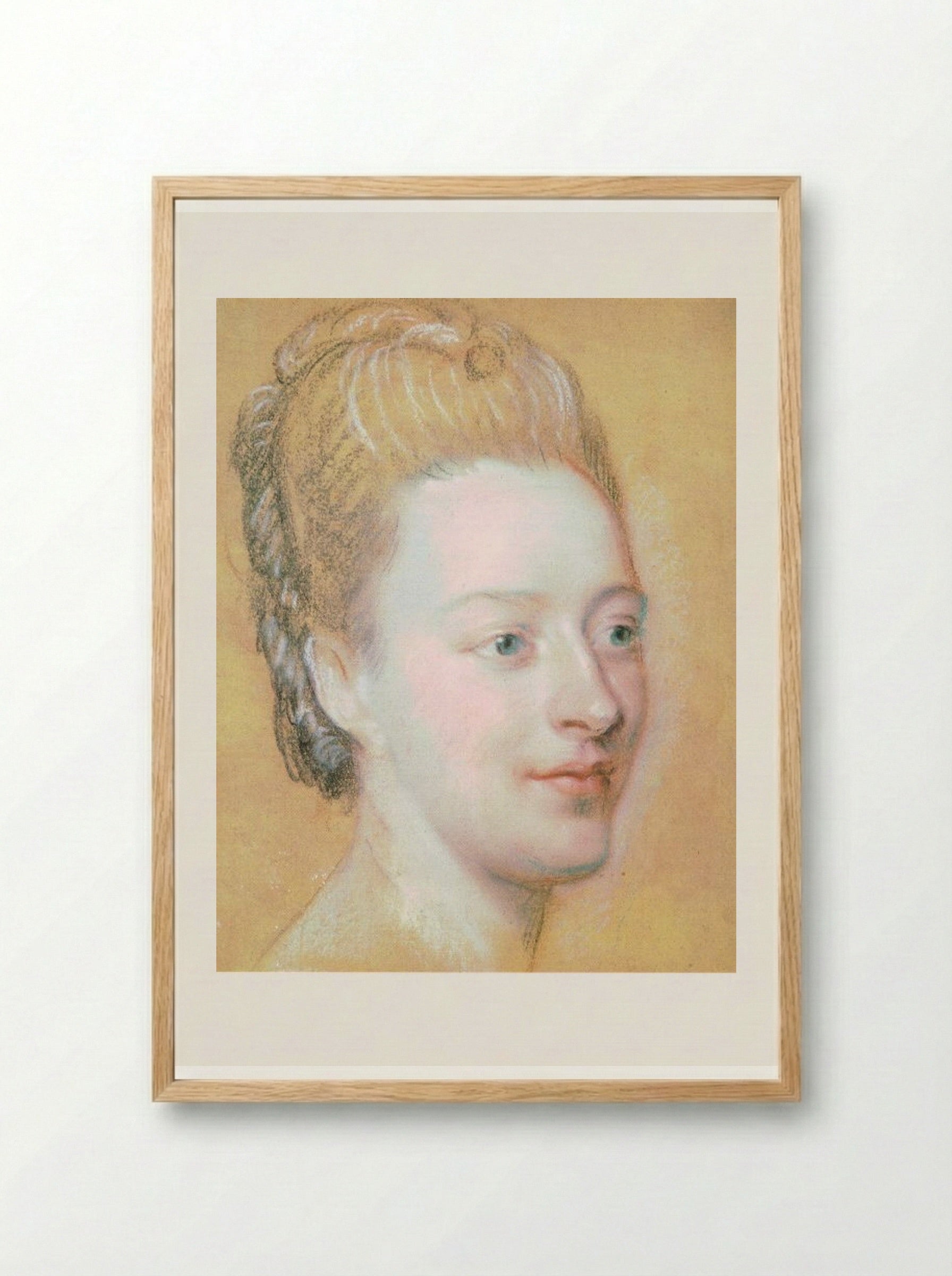 Portrait of Isabelle de Charrière - Maurice Quentin de La Tour - Framed Print Wood
