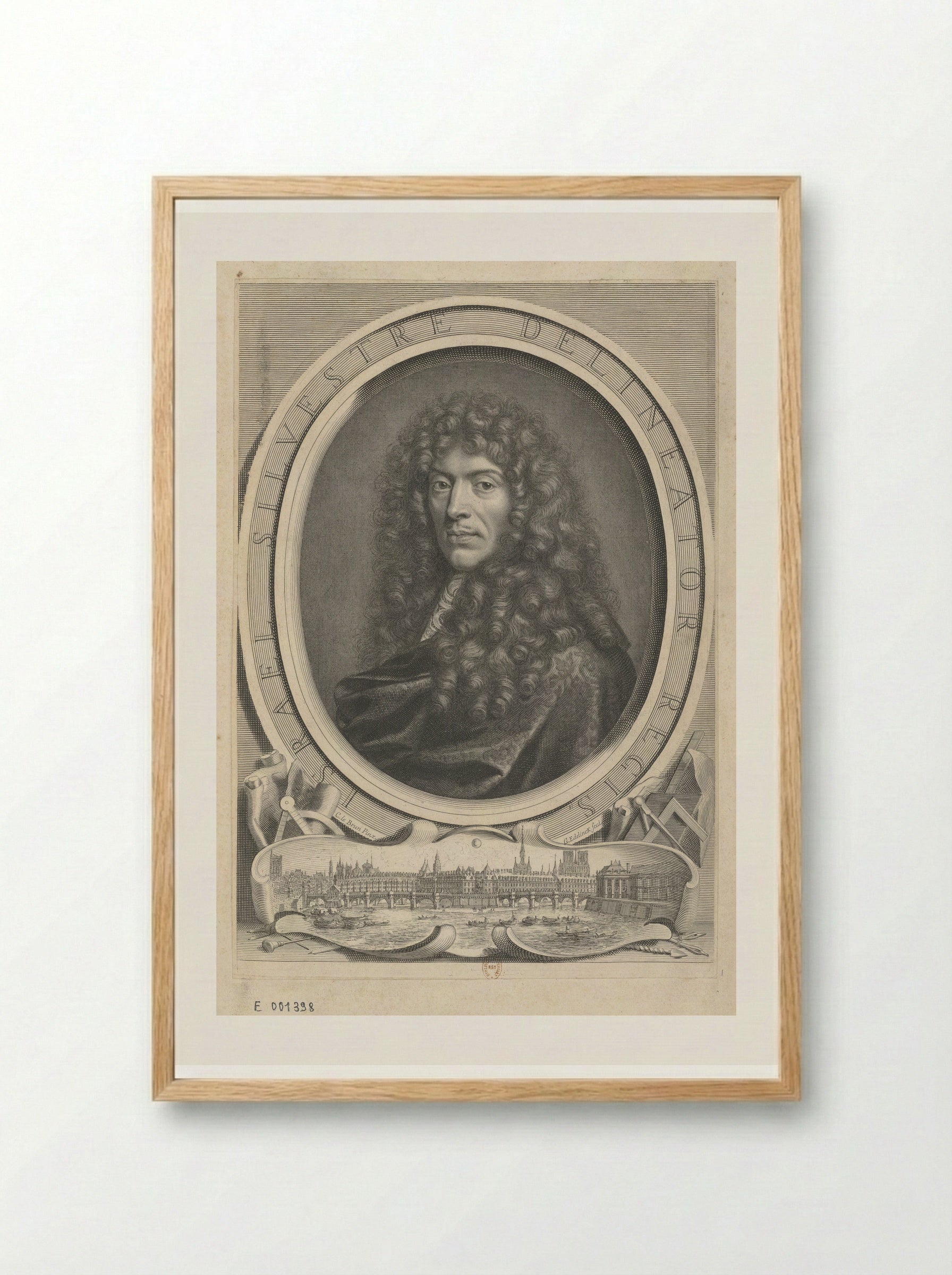 Portrait of Israël Silvestre - Gérard Edelinck - Framed Print Wood