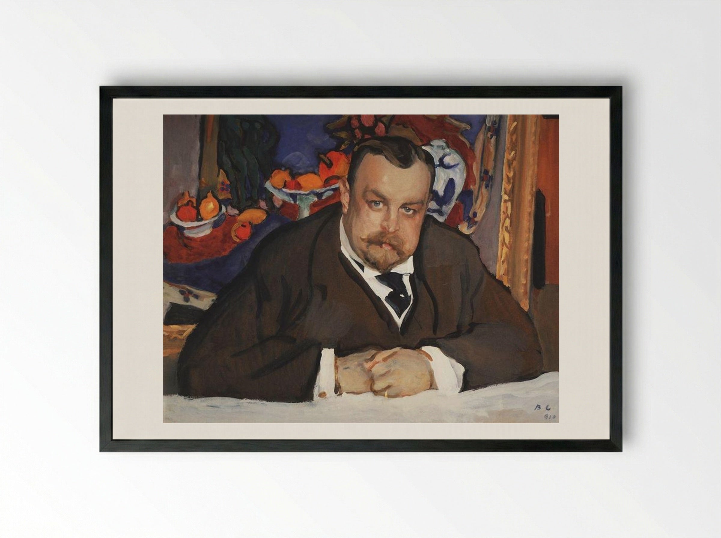 Portrait of Ivan Morozov - Valentin Serov - Framed Print Black