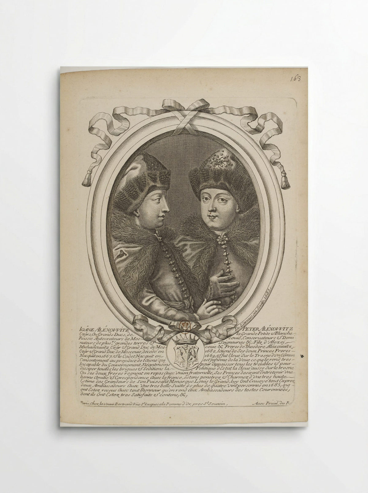 Portrait of Ivan V and Peter the Great - Nicolas de Larmessin (I) - Poster