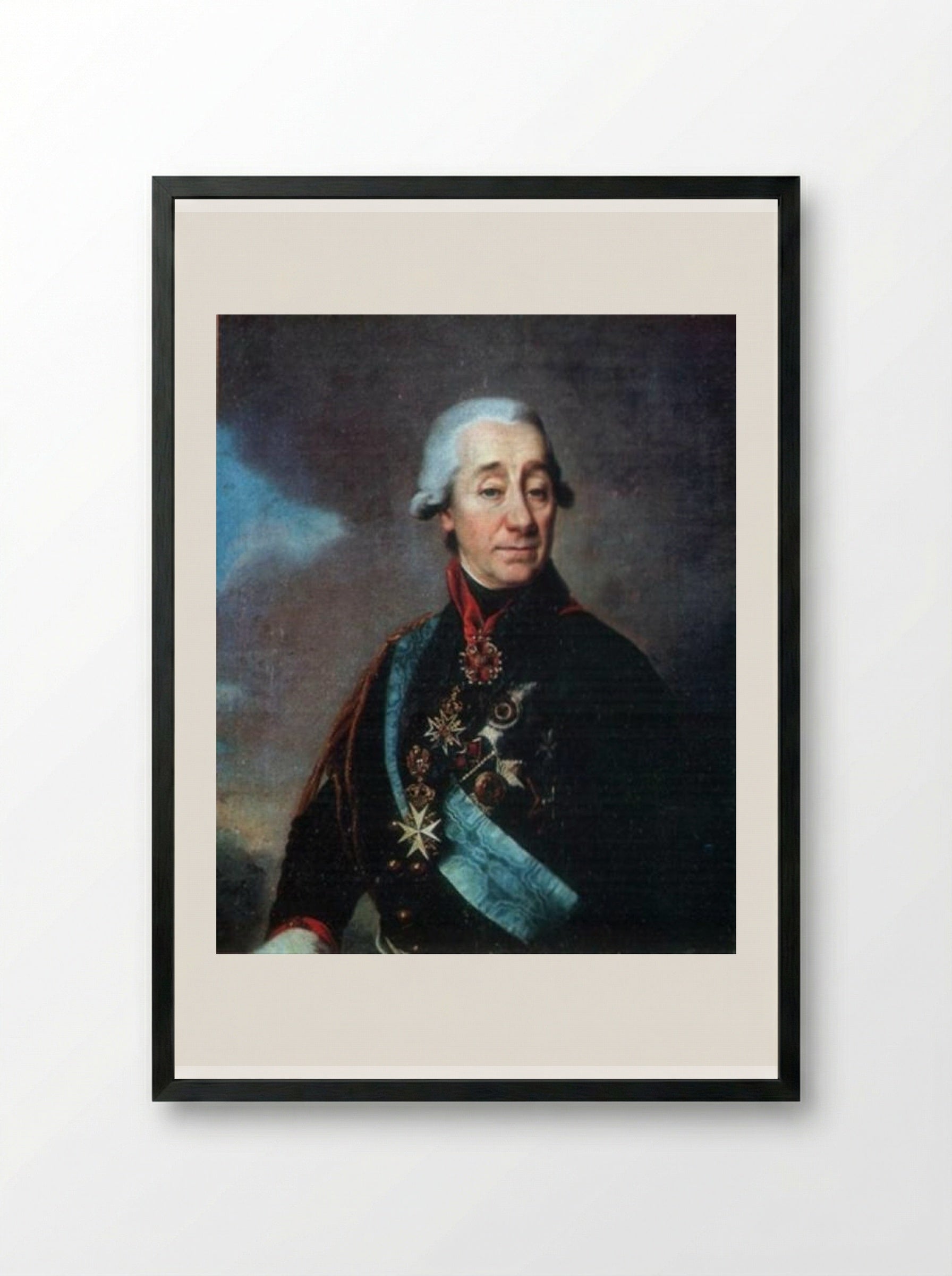 Portrait of Ivan Varfolomeevich Lamb - Dmitry Levitzky - Framed Print Black