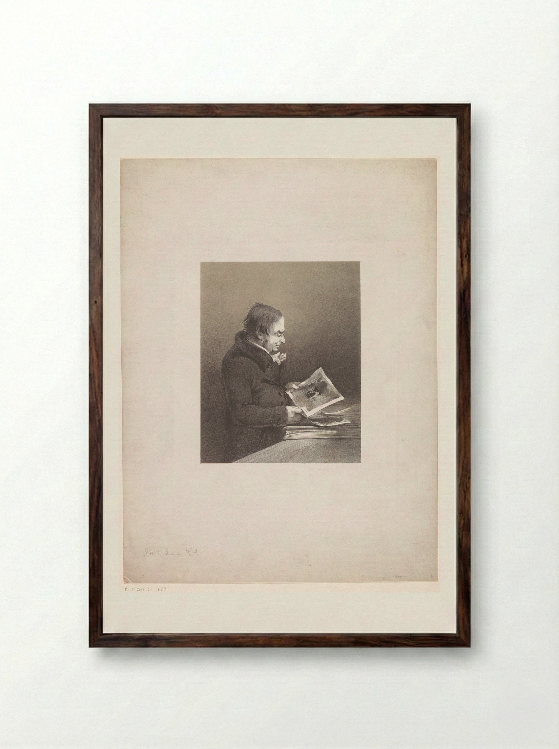 Portrait of J.M.W. Turner - Louis Haghe - Framed Print Dark Wood