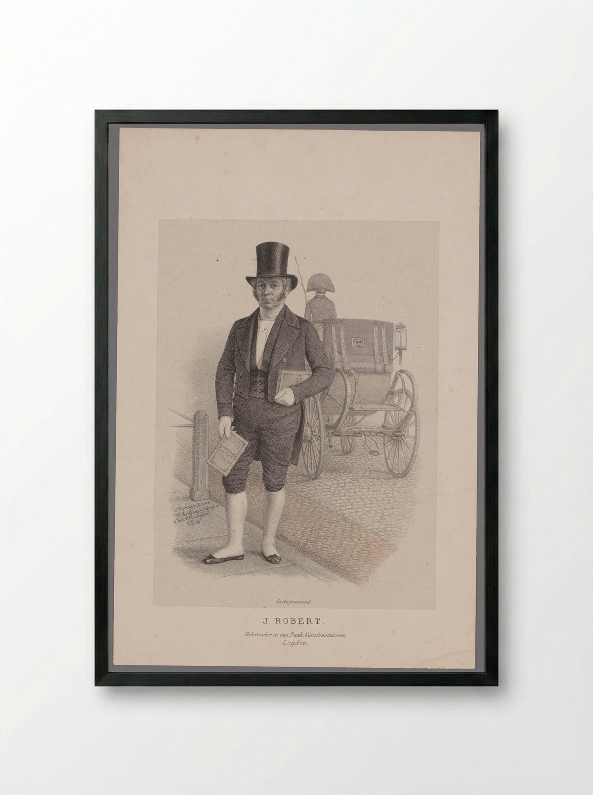 Portrait of J. Robert - Leendert Springer (I) - Framed Print Black