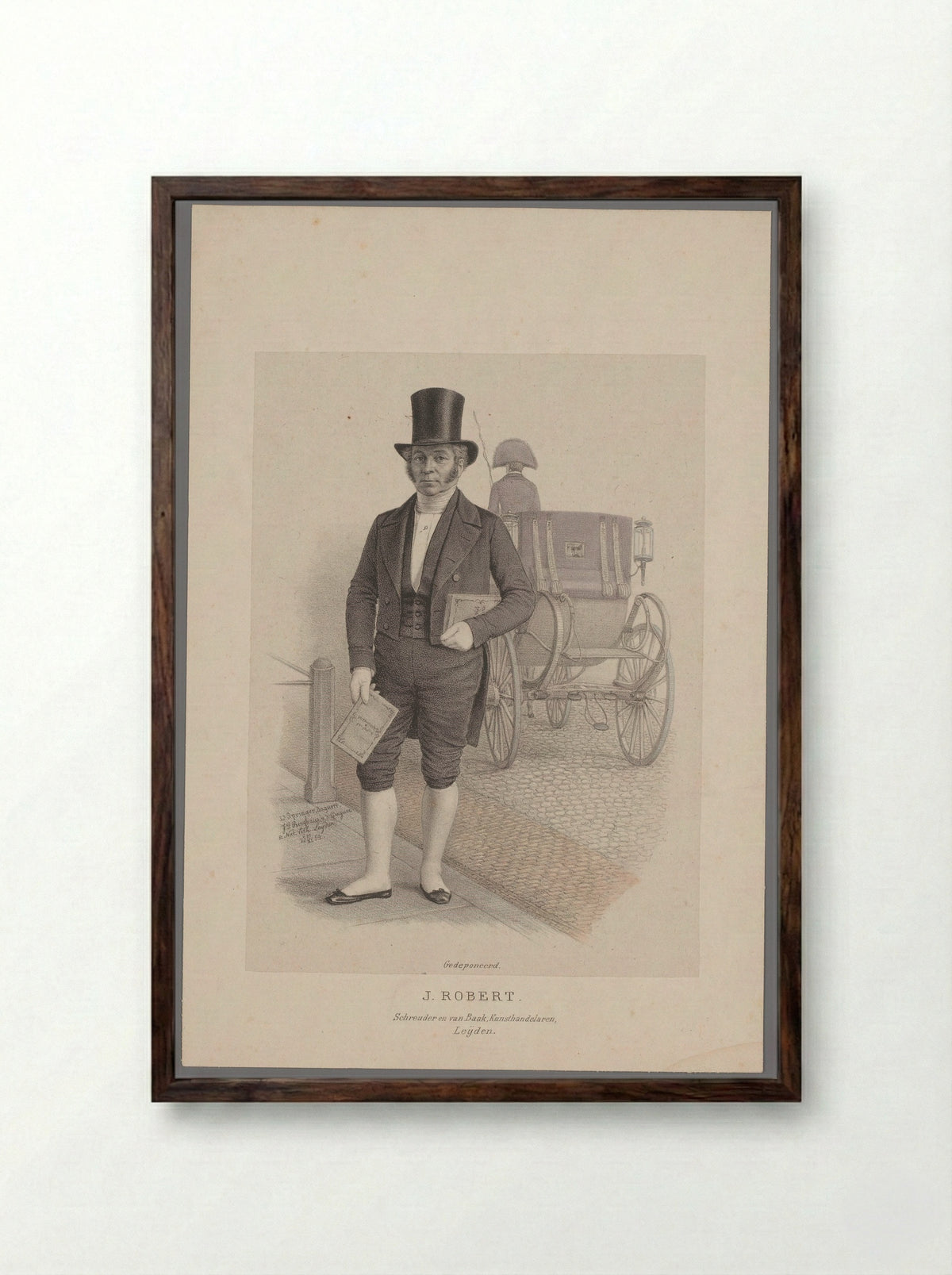 Portrait of J. Robert - Leendert Springer (I) - Framed Print Dark Wood
