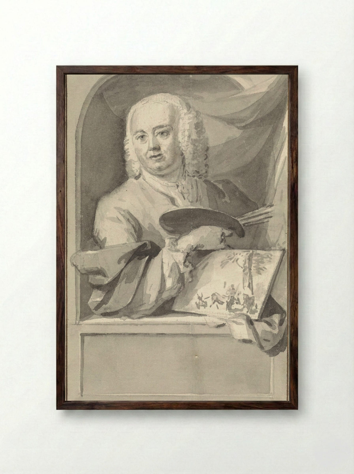 Portrait of Jacob Appel - Jan van Gool - Framed Print Dark Wood