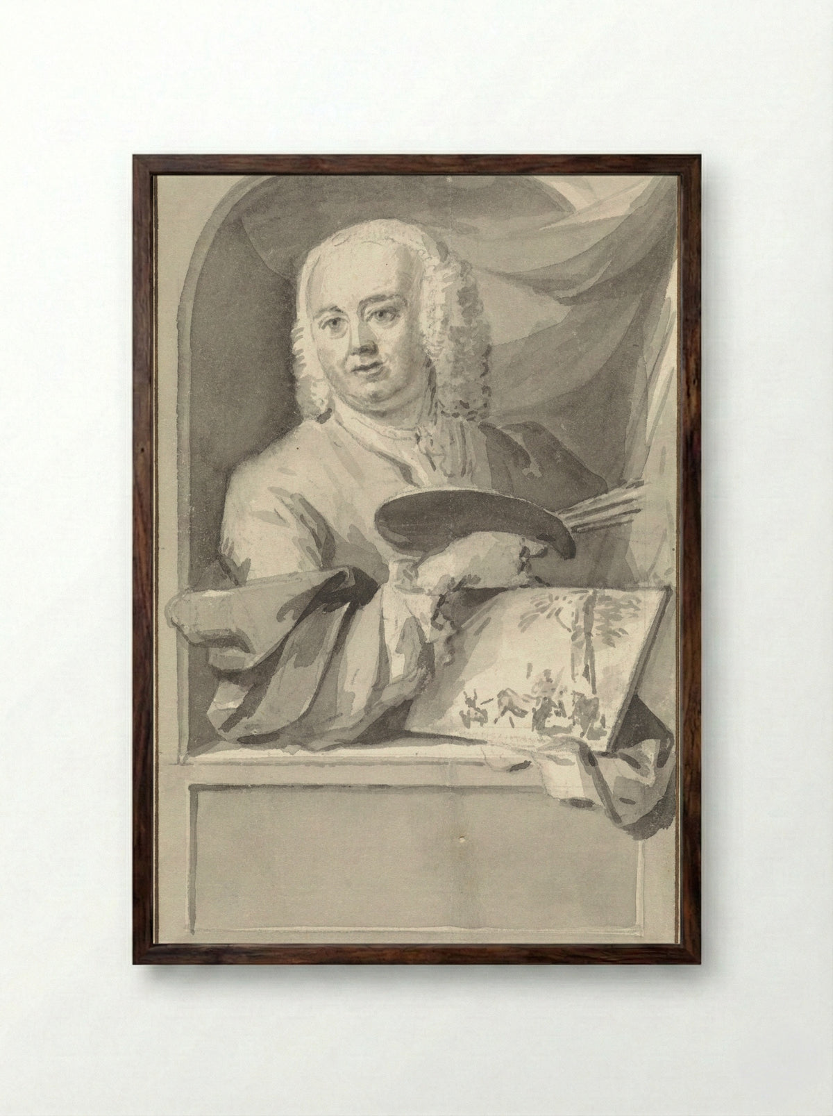 Portrait of Jacob Appel - Jan van Gool - Framed Print Dark Wood