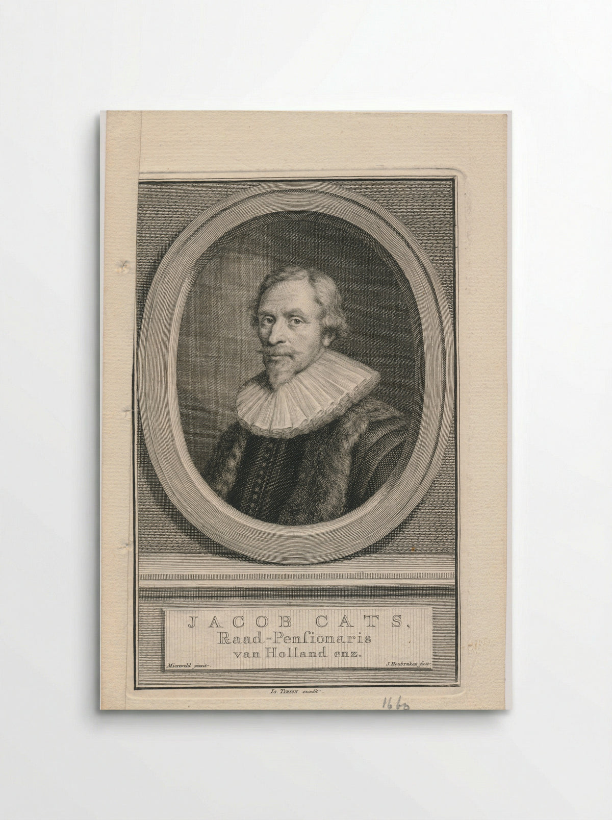 Portrait of Jacob Cats - Jacob Houbraken - Poster