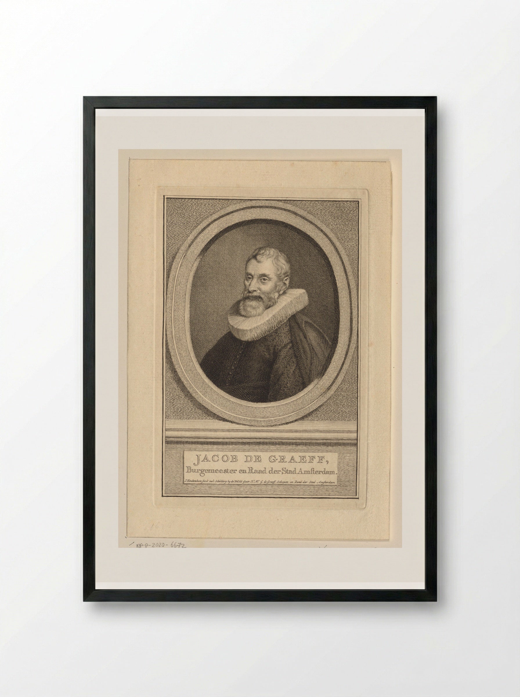 Portrait of Jacob Dirksz. de Graeff - Jacob Houbraken - Framed Print Black
