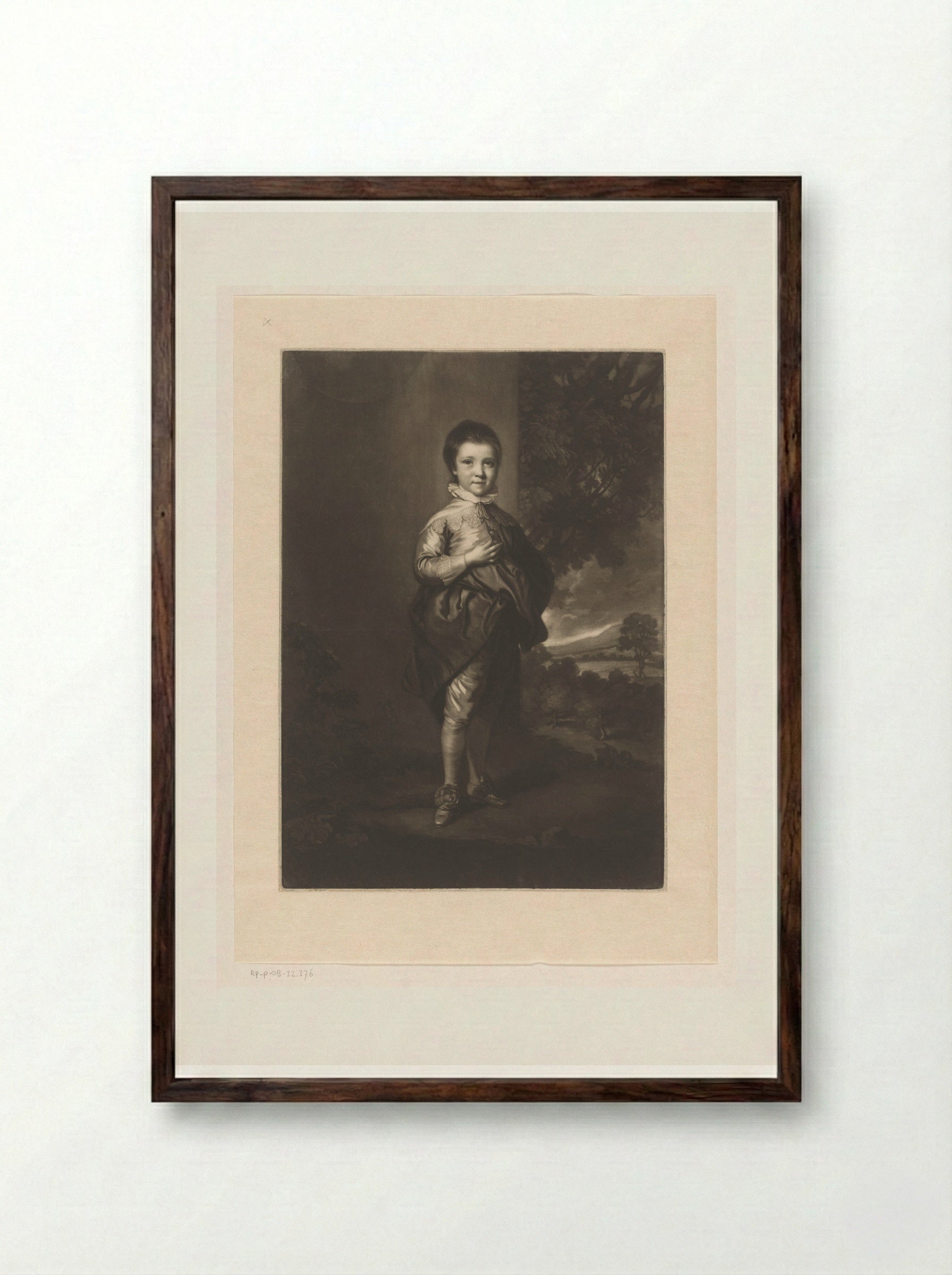 Portrait of Jacob Pleydell-Bouverie - James McArdell - Framed Print Dark Wood