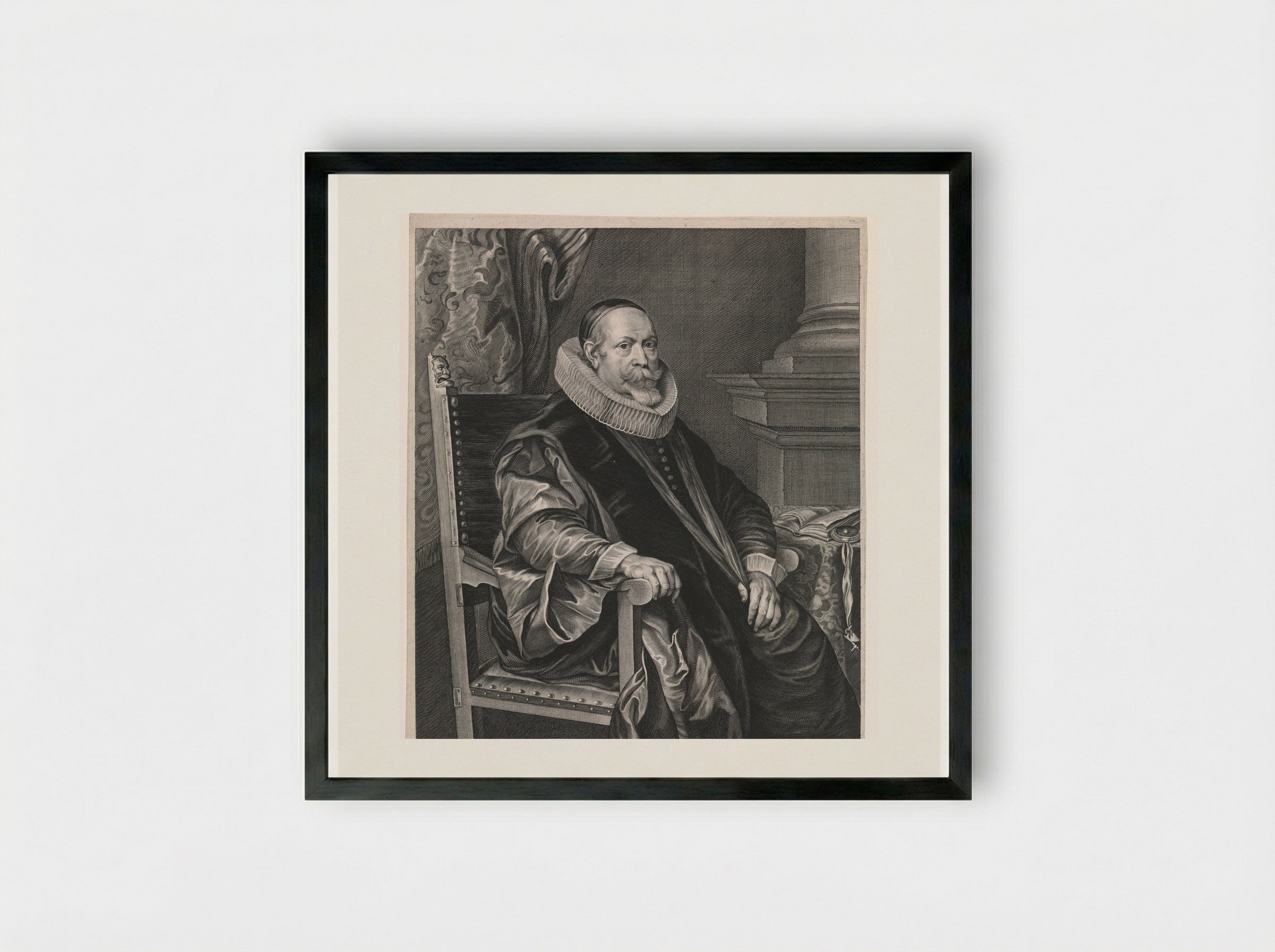 Portrait of Jacob Roelants - Paulus Pontius - Framed Print Black
