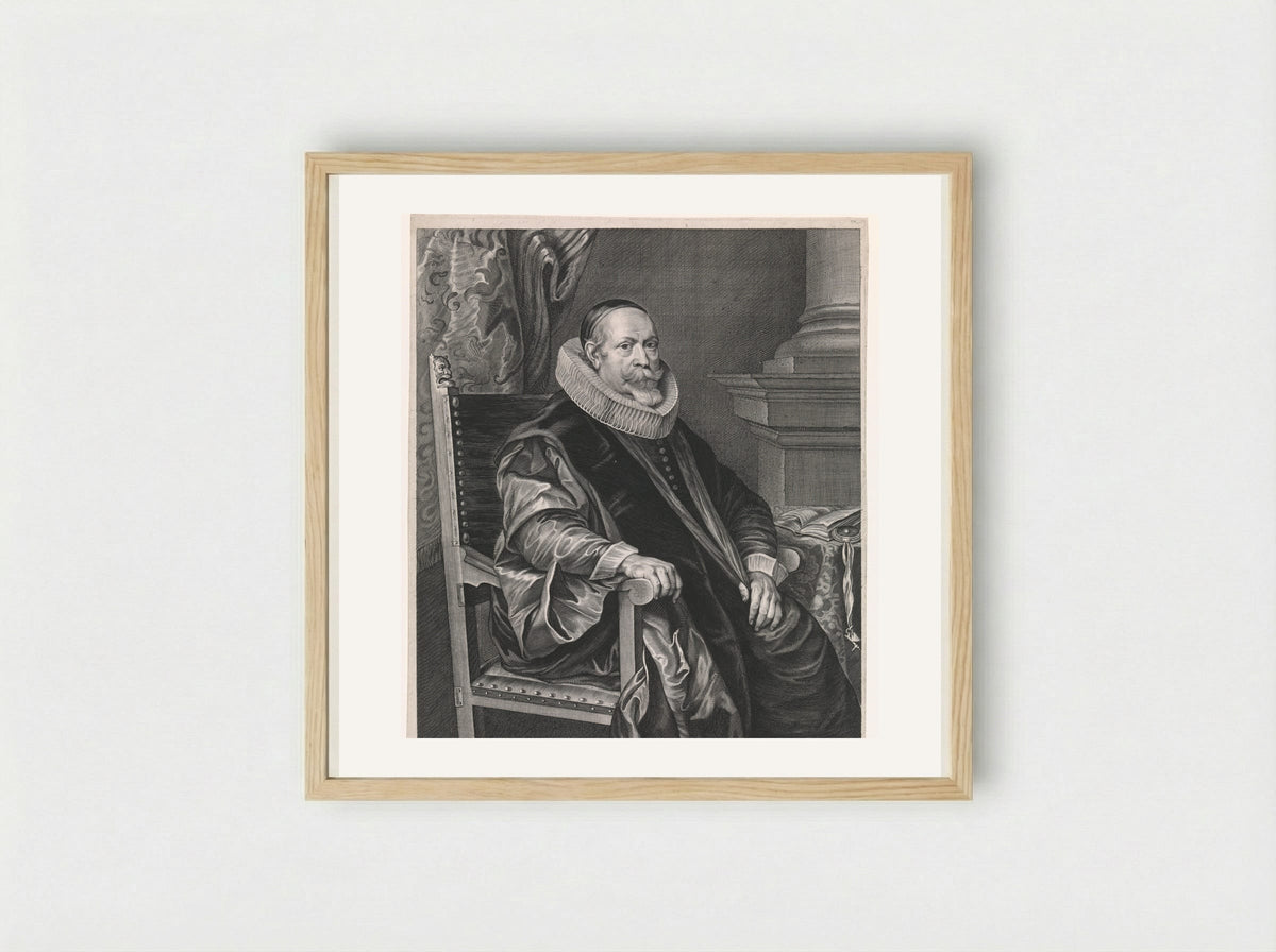 Portrait of Jacob Roelants - Paulus Pontius - Framed Print Wood