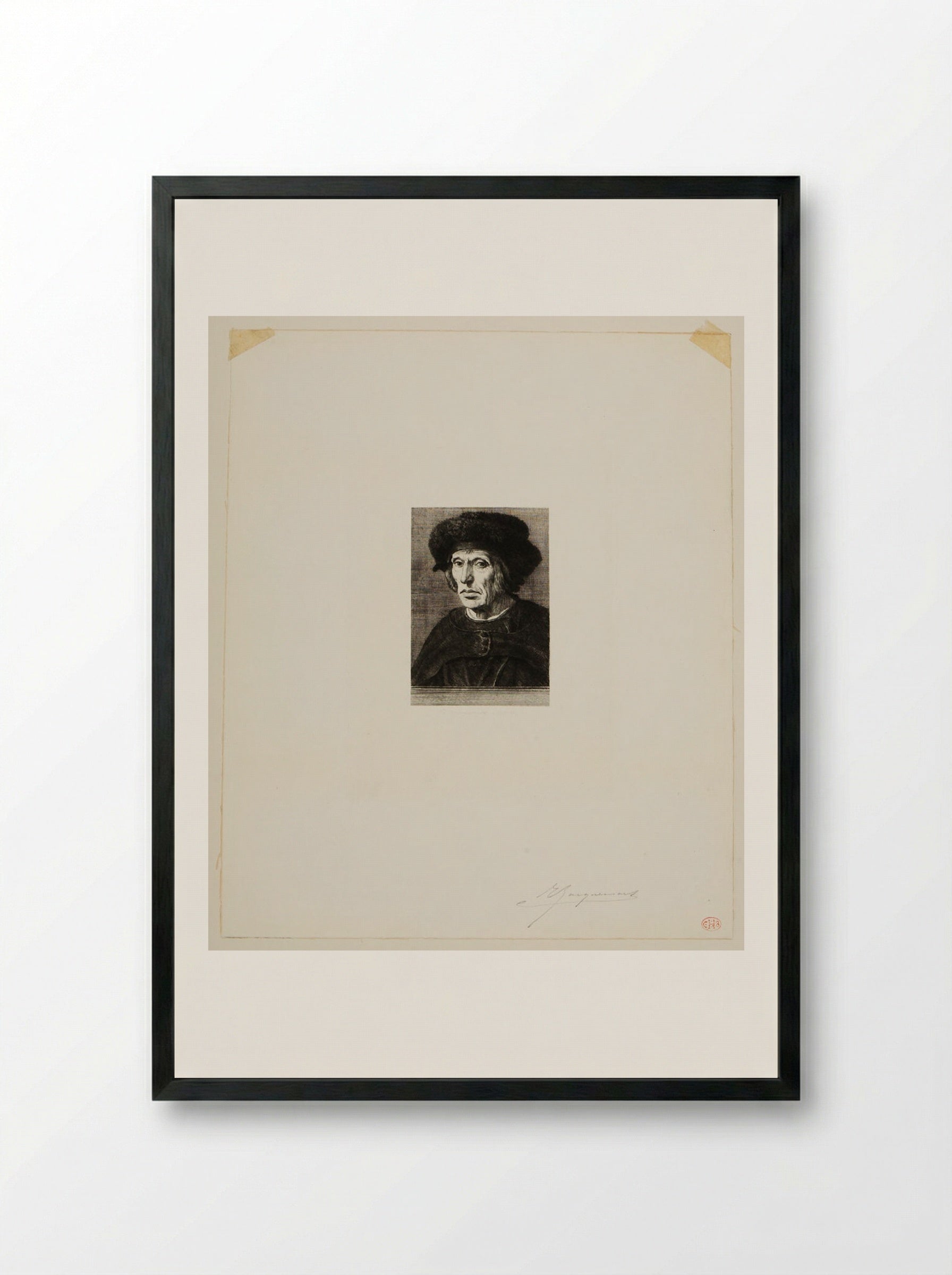 Portrait of Jacob van Vien - Jules Ferdinand Jacquemart - Framed Print Black