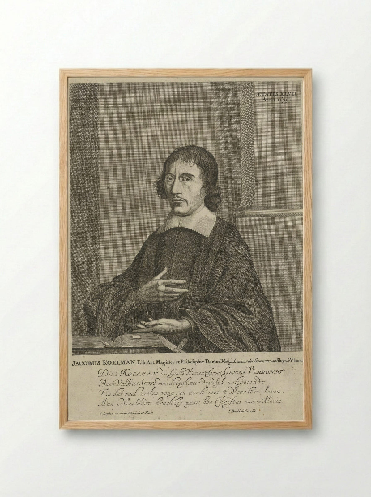 Portrait of Jacobus Koelman - Jan Luyken - Framed Print Wood