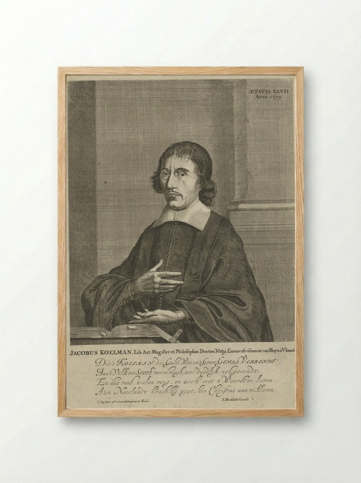 Portrait of Jacobus Koelman - Jan Luyken - Framed Print Wood