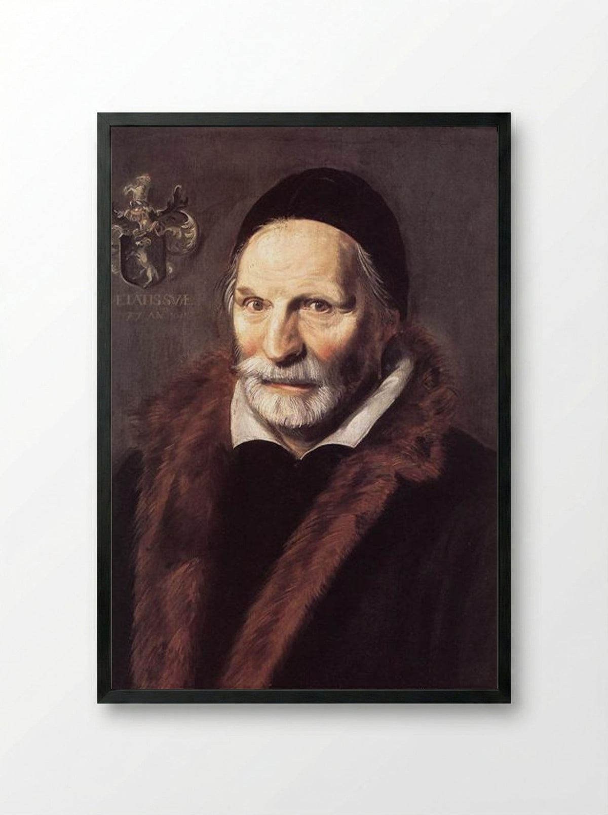 Portrait of Jacobus Zaffius - Frans Hals - Framed Print Black