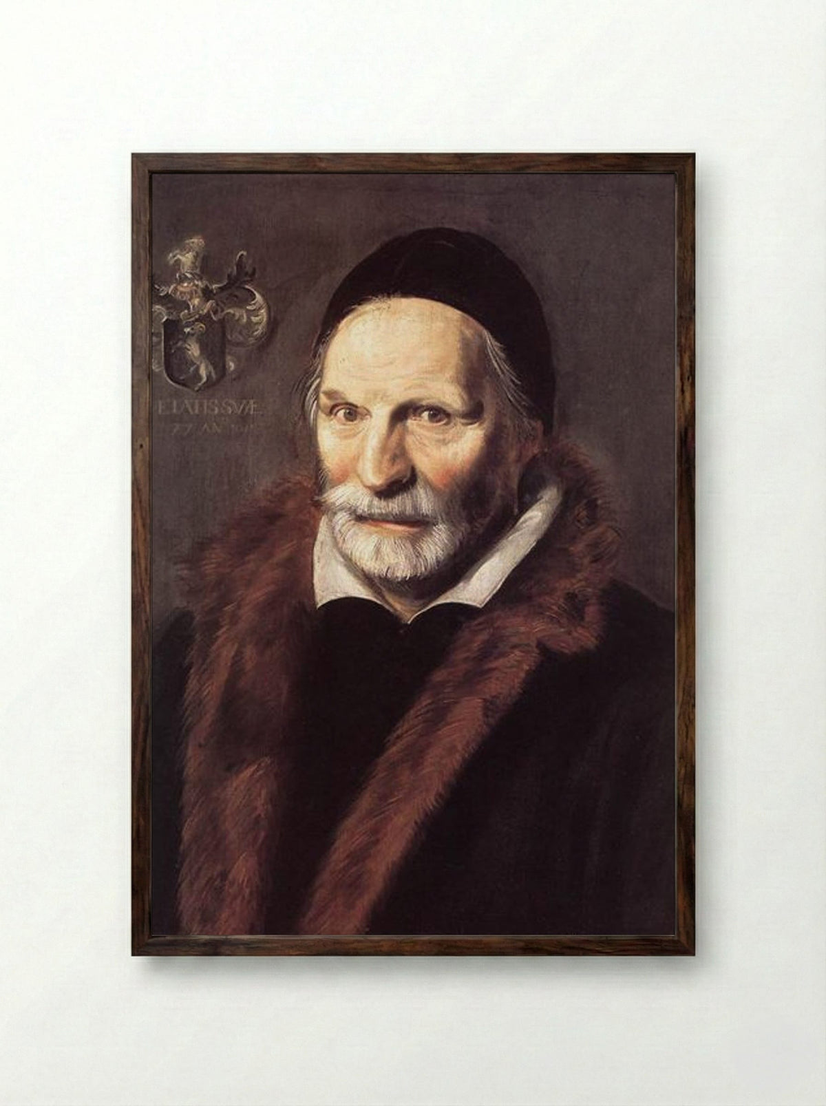 Portrait of Jacobus Zaffius - Frans Hals - Framed Print Dark Wood
