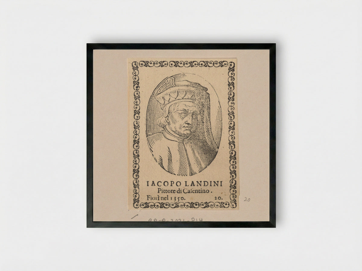 Portrait of Jacopo del Casentino - Cristoforo Coriolano - Framed Print Black