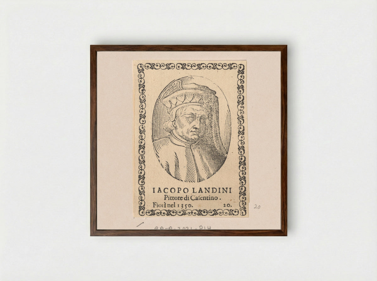 Portrait of Jacopo del Casentino - Cristoforo Coriolano - Framed Print Dark Wood