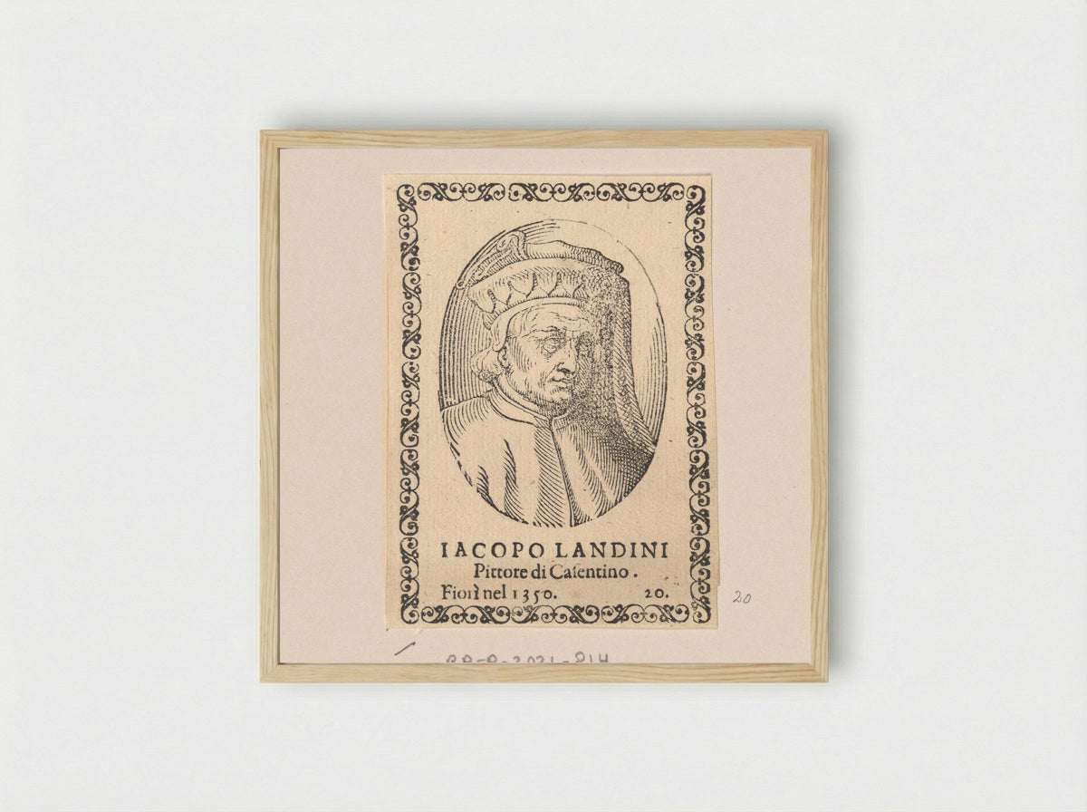 Portrait of Jacopo del Casentino - Cristoforo Coriolano - Framed Print Wood