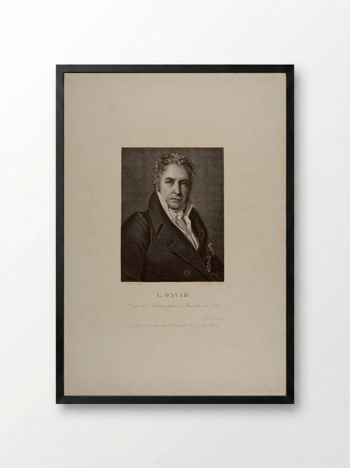 Portrait of Jacques-Louis David - Jean Louis Potrelle - Framed Print Black