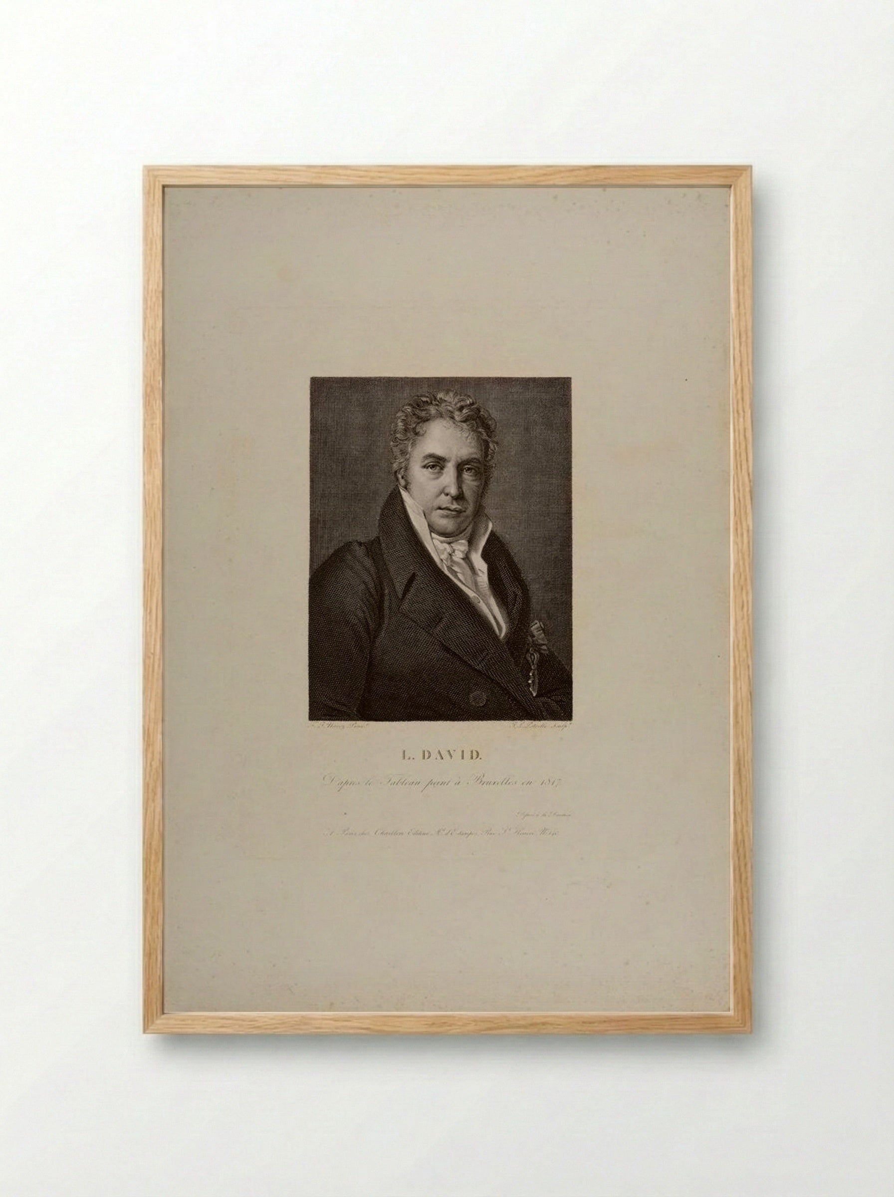Portrait of Jacques-Louis David - Jean Louis Potrelle - Framed Print Wood
