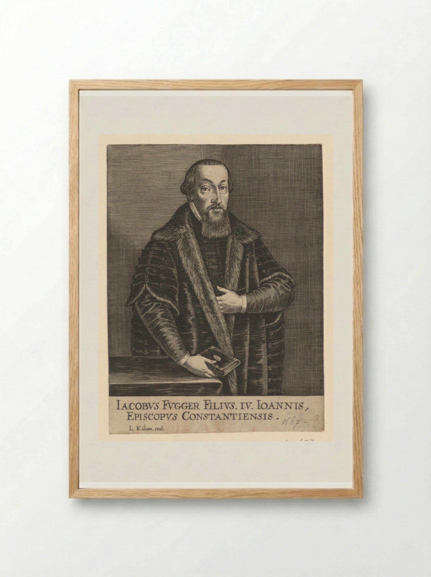 Portrait of Jakob Fugger - Lucas Kilian - Framed Print Wood