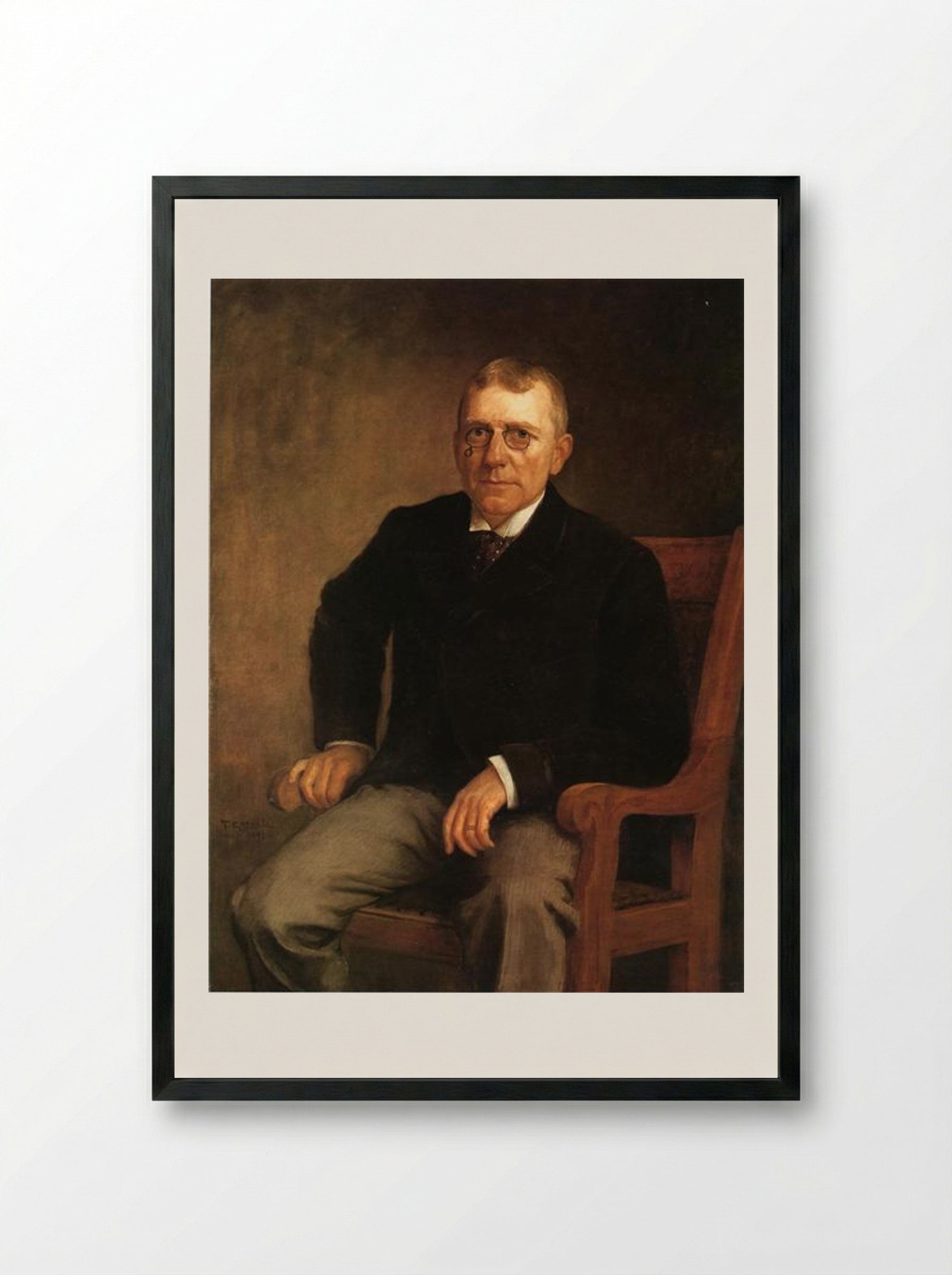 Portrait of James Whitcomb Riley - T. C. Steele - Framed Print Black
