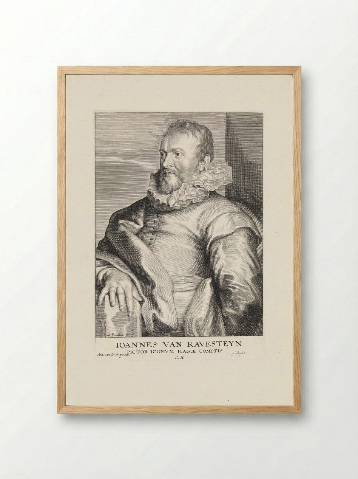 Portrait of Jan Antonisz van Ravesteyn - Paulus Pontius - Framed Print Wood